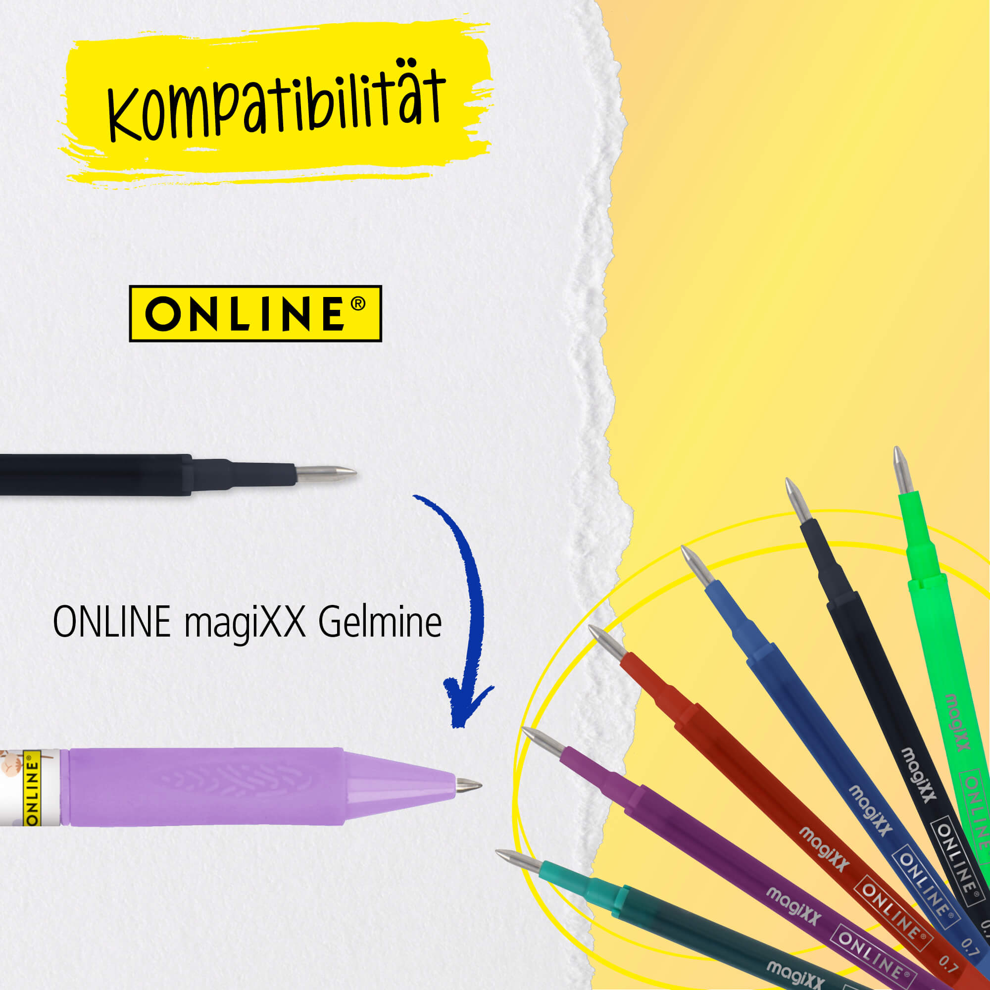 Radierbare Gelschreiber ONLINE magiXX Fun Spring, 6 Stück, süße Tiermotive