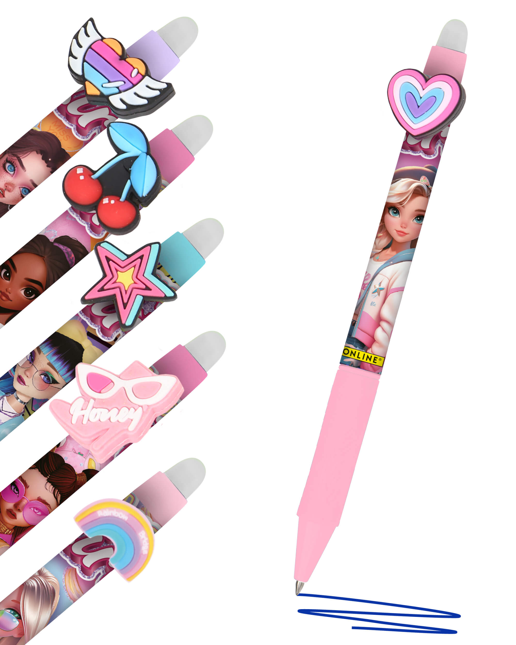 Radierbare Gelschreiber magiXX Fun Fashion Stars, 6er Pack