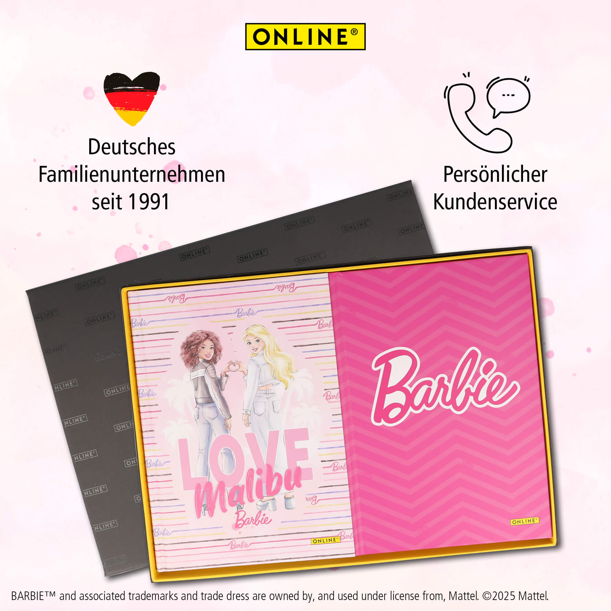 Kladde DIN A5 Barbie, dotted, 96 Blatt, 80 g/m² Notizbuch, 2er Pack