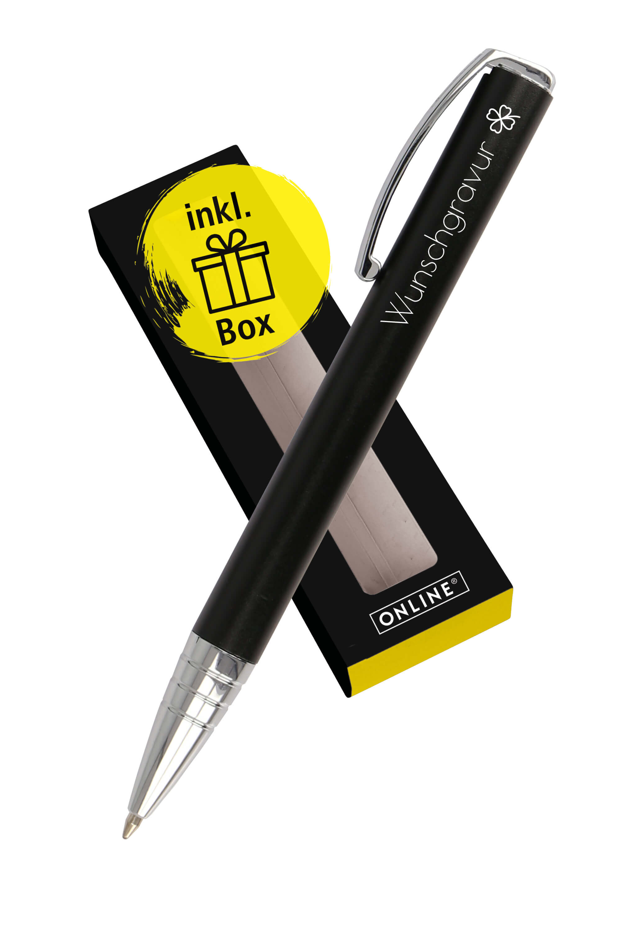 Kugelschreiber Vision Classic Black, mit Wunschgravur