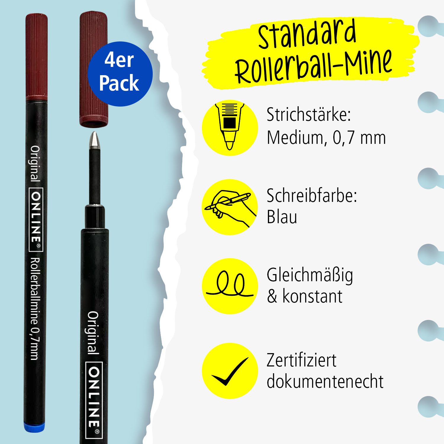 Rollerball-Minen Vorteilspack Blau