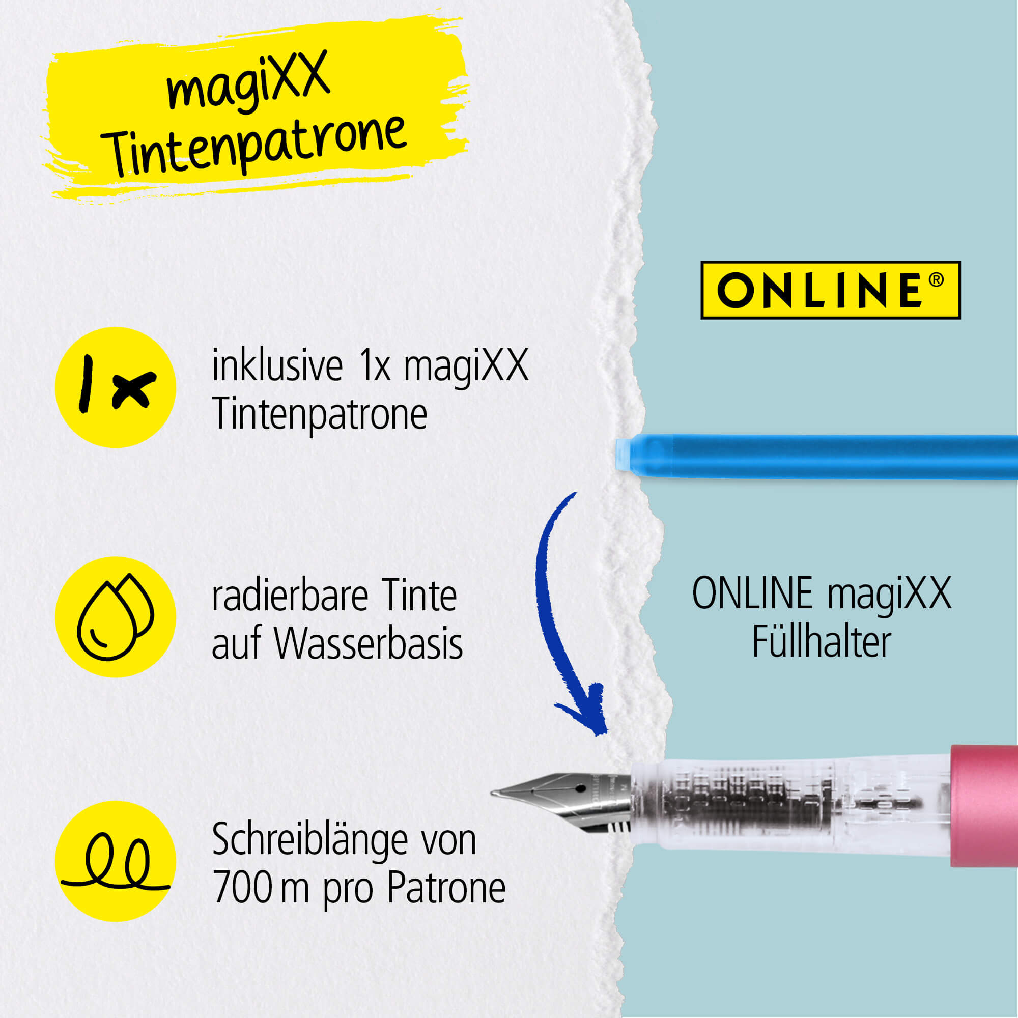 Radierbarer Füller ONLINE magiXX Sweet Love