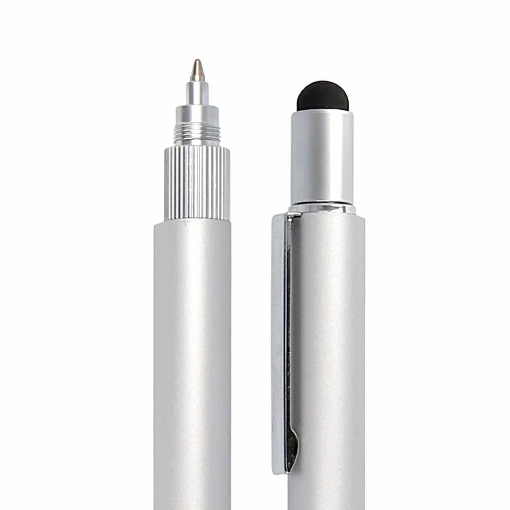 Multifunktionsstift 6-in-1, Kugelschreiber und Werkzeug Toolpen Silber