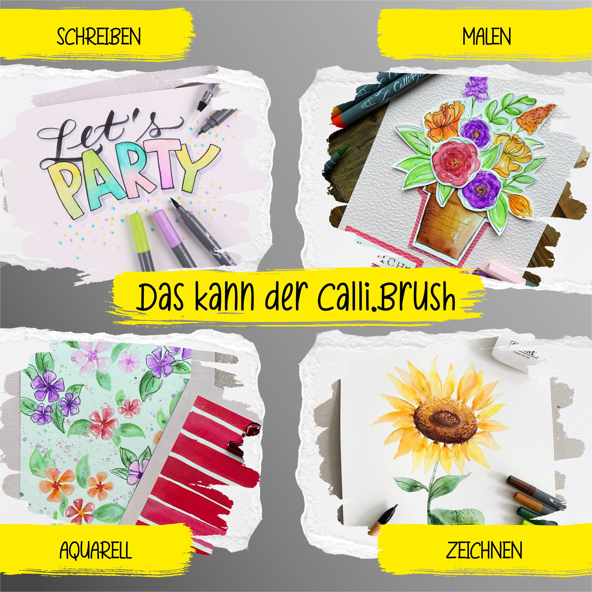 Calli.Brush Pens 5er Set Grey