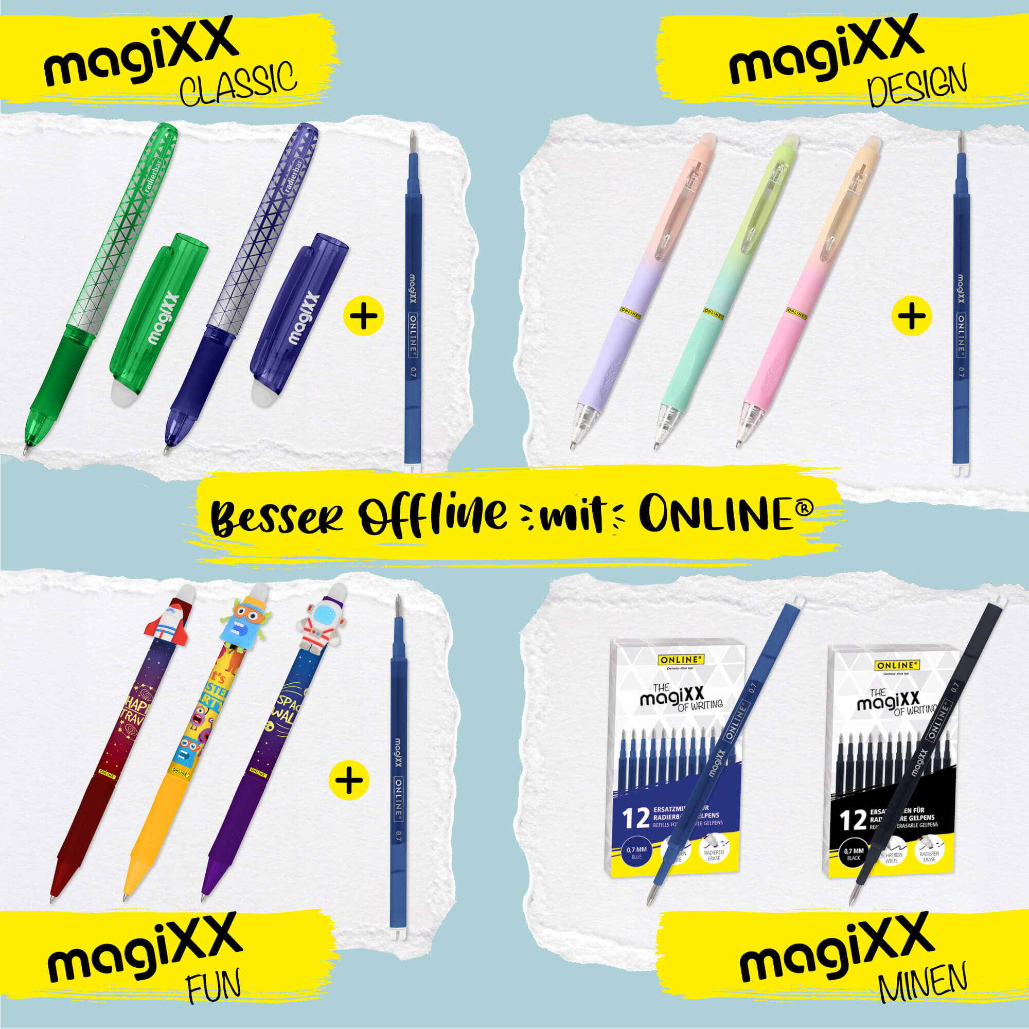 ONLINE Gelpen magiXX Design Fashion Girls, 3 Stk.