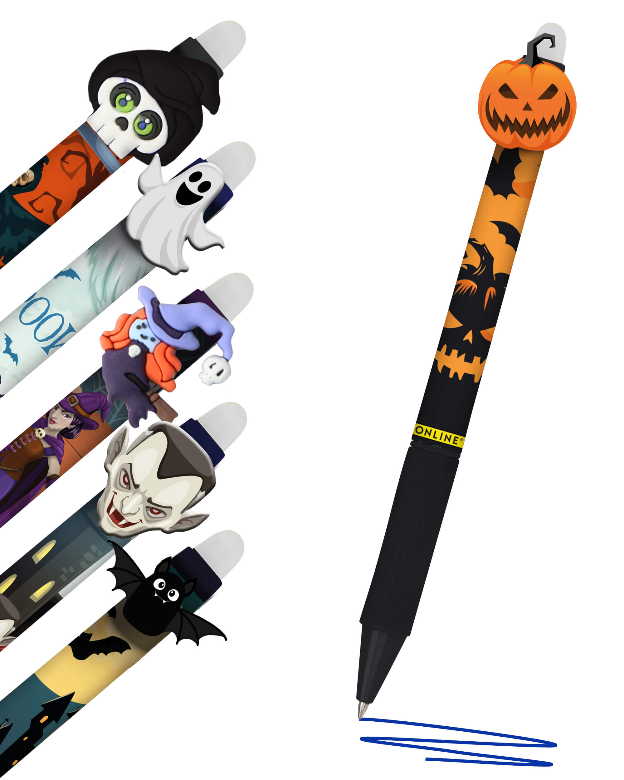 Radierbare Gelschreiber ONLINE magiXX Fun Halloween, 6er Pack, gruselige Geschenkidee
