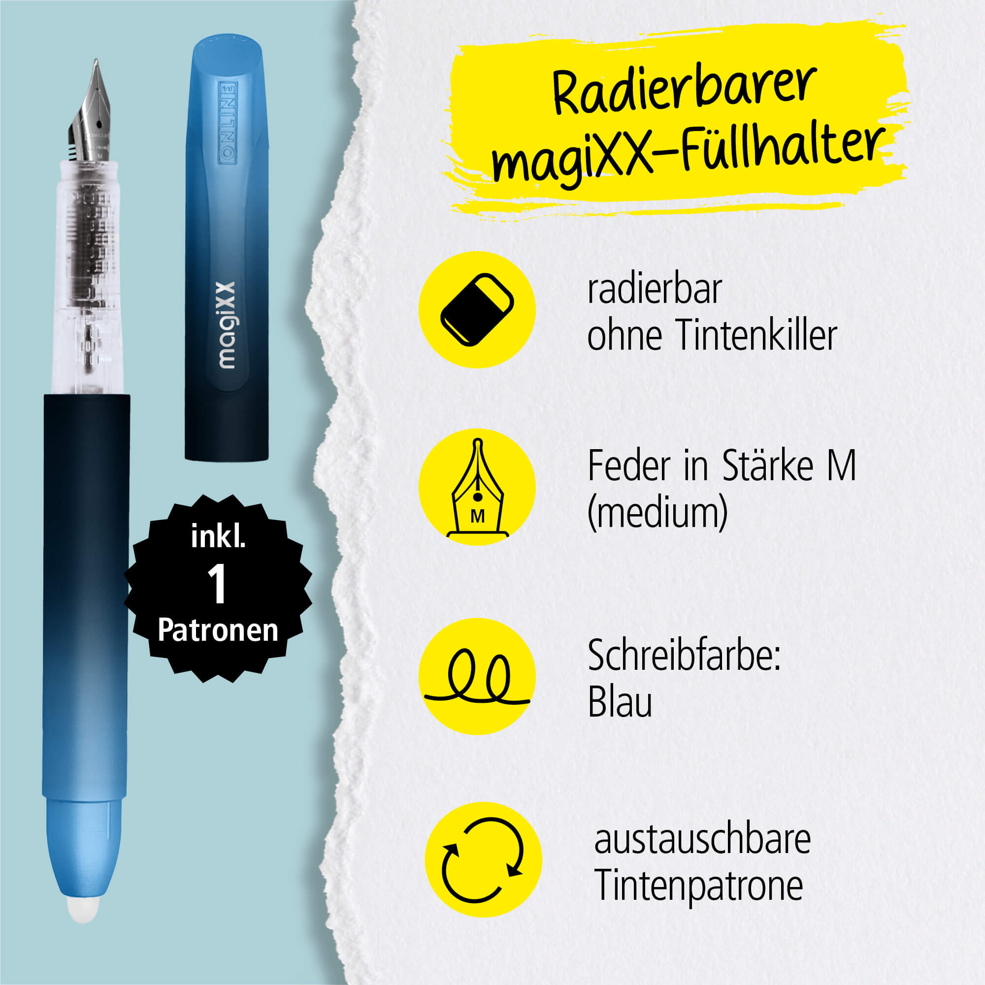 Radierbarer Füller ONLINE magiXX Deep Ocean