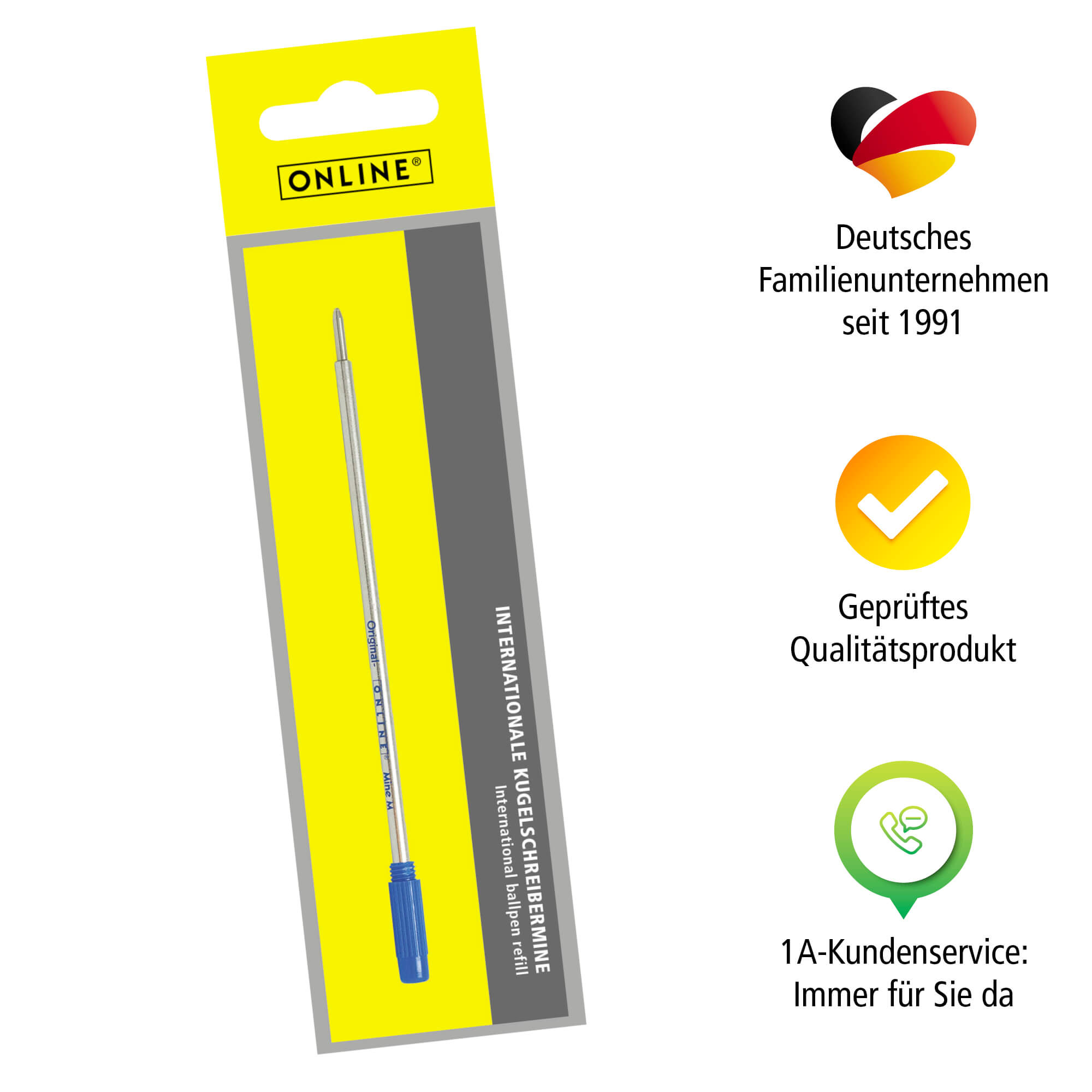 Internationale Kugelschreibermine M, Blau
