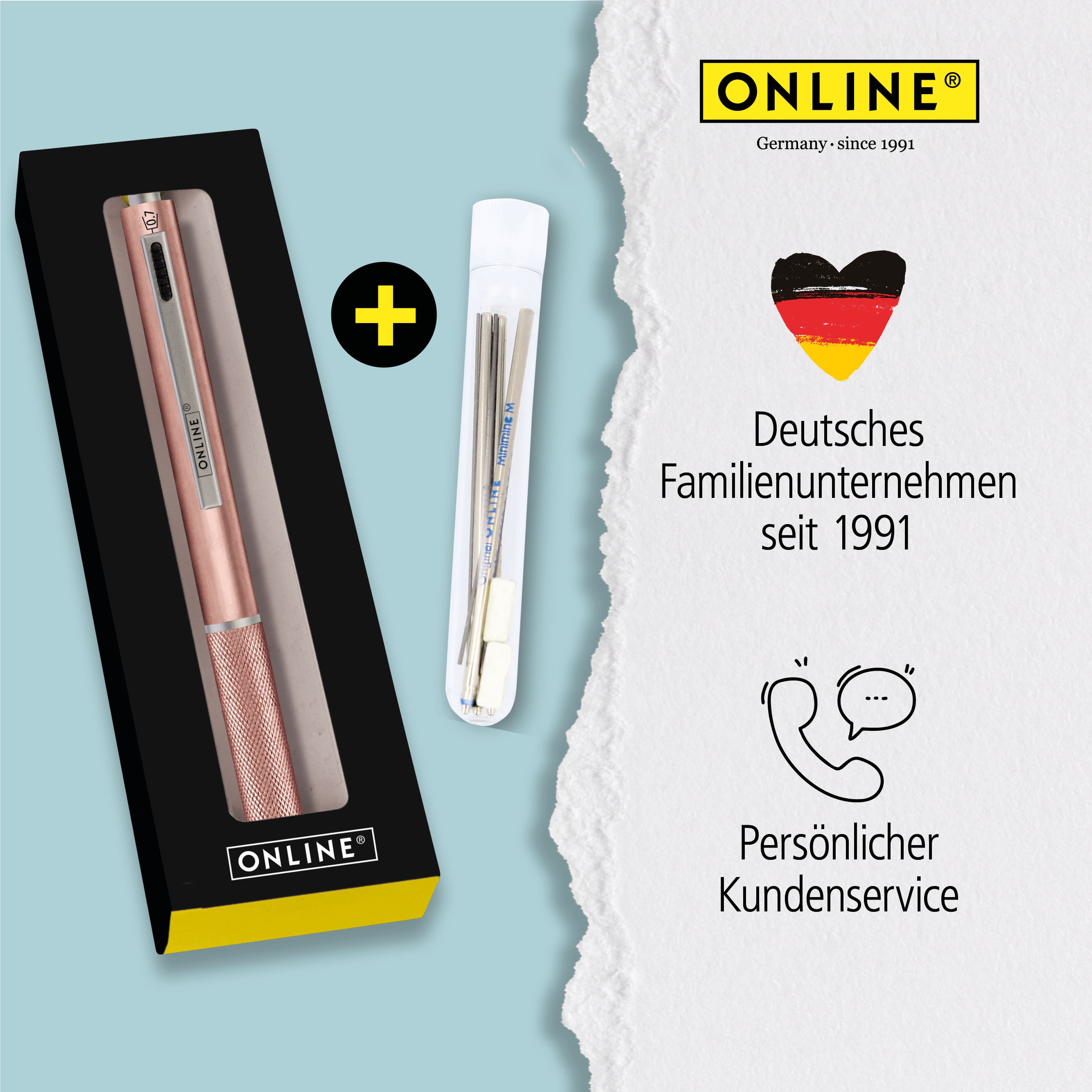 Multipen 4-in-1 Rosegold, inkl. Ersatzminen in Box