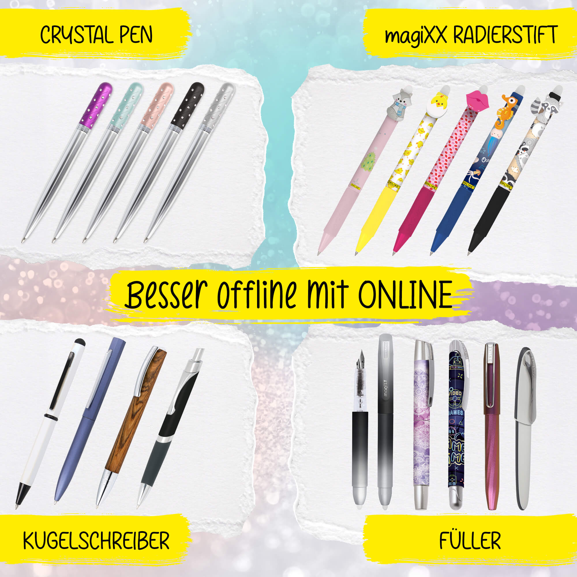 Kugelschreiber Crystal Pen Lila, Metall, inkl. internationale Großraummine schwarzschreibend, in Geschenketui
