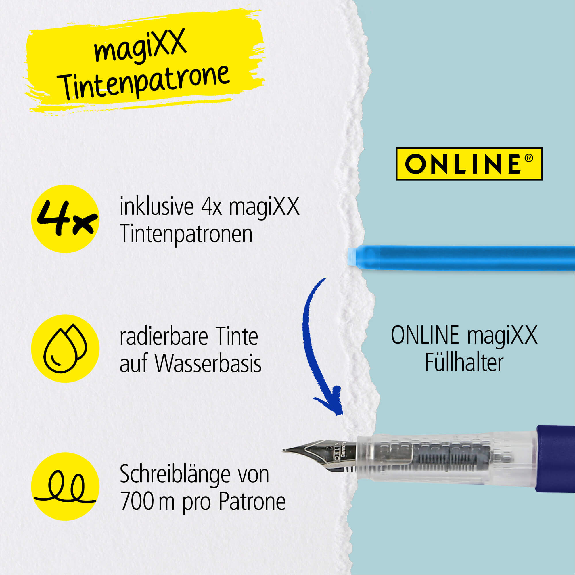 Radierbarer Füller magiXX Metallic Blue