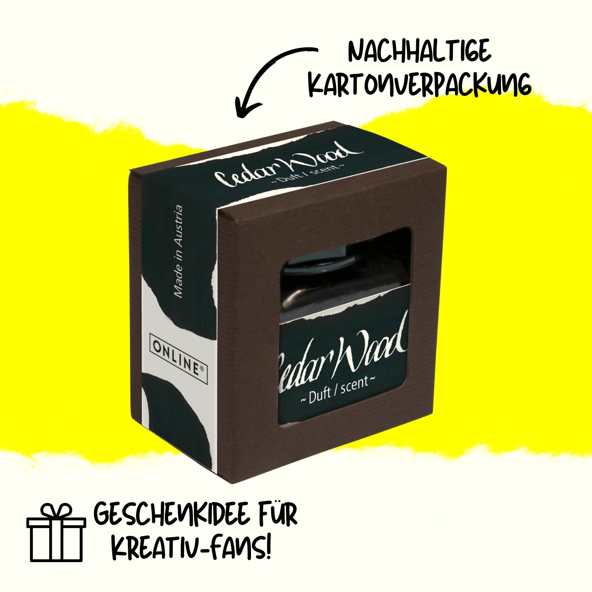 Tinte der Sinne Schwarz 15 ml mit Duft - Aroma Zedernholz