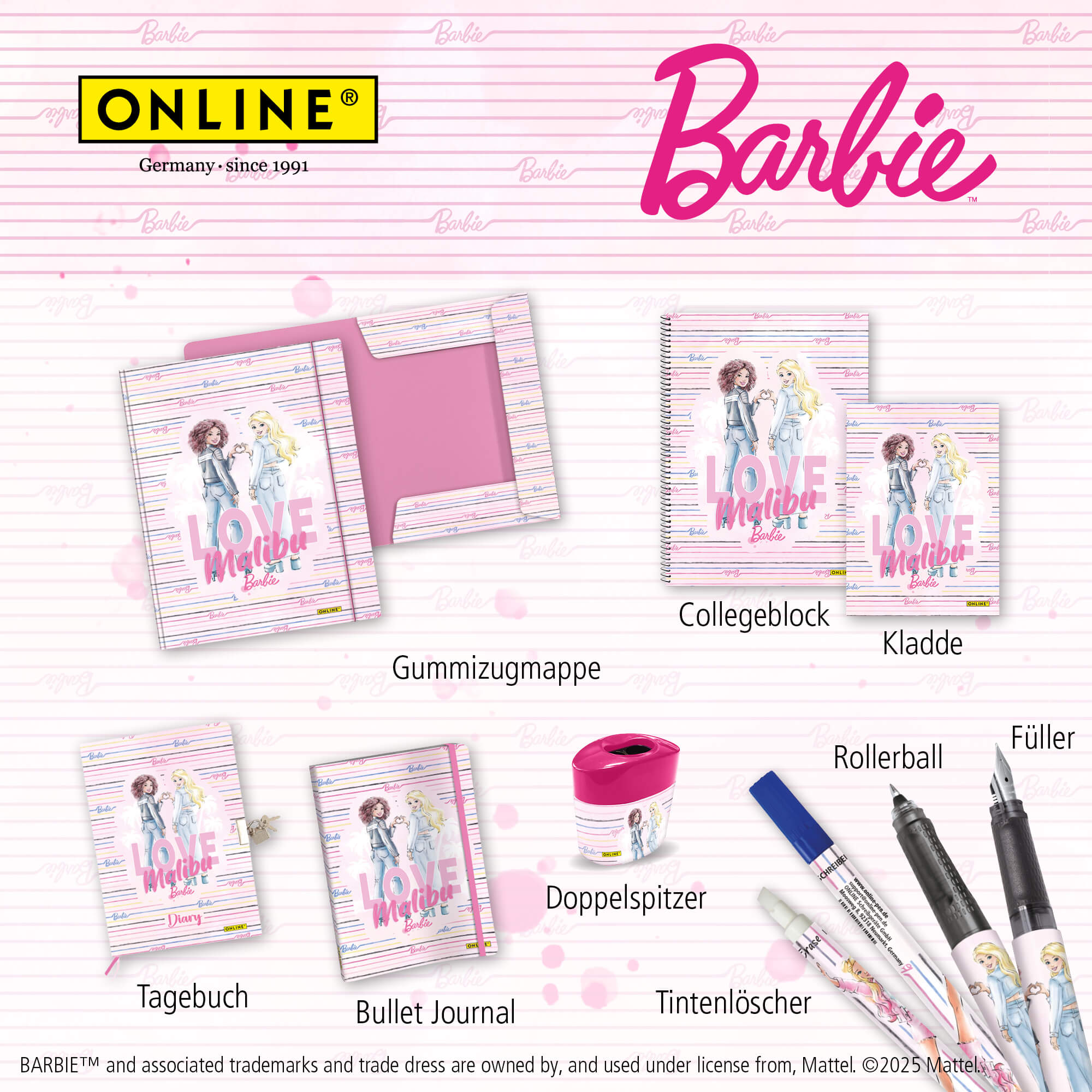 Bullet Journal Barbie 2er Pack, Notizbuch mit Soft-Cover, DIN A5, 120g/m² FSC Papier, 144 Seiten
