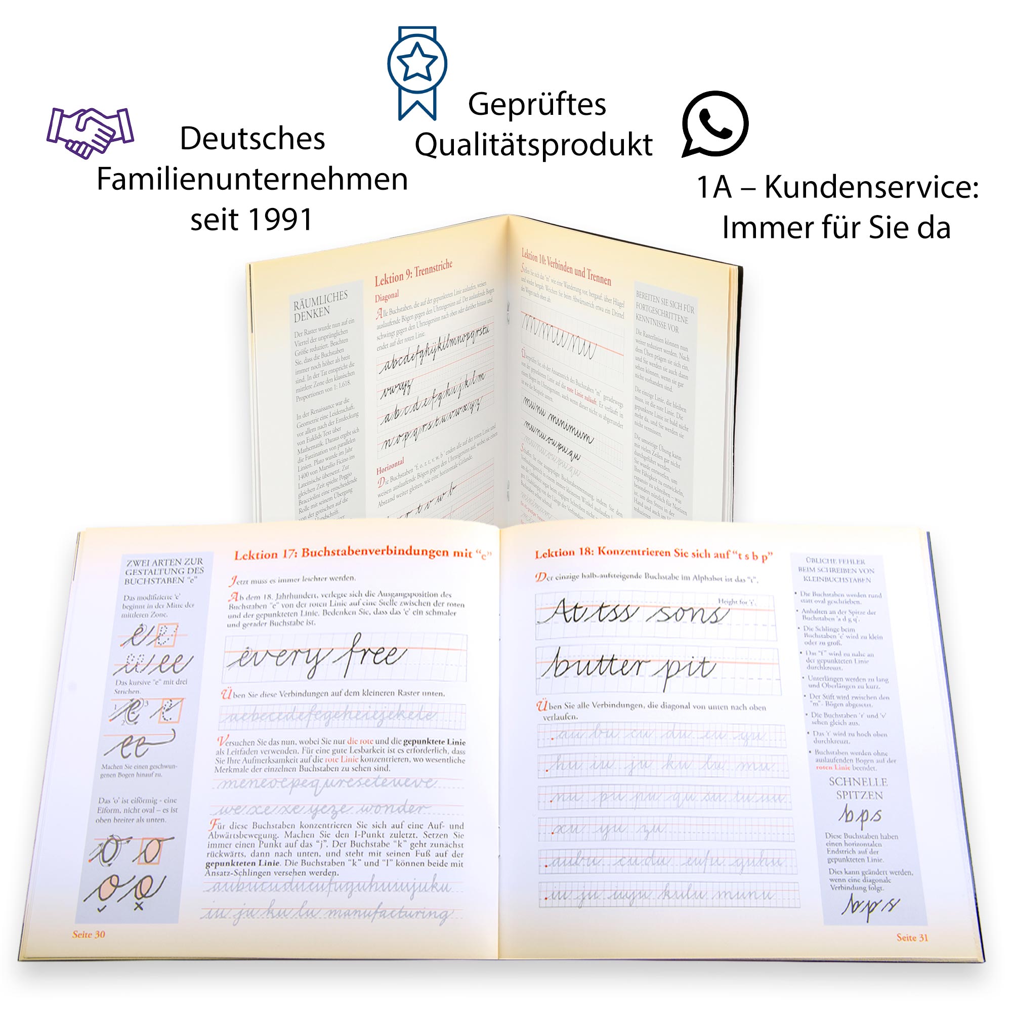 Ratgeber Schreibmeister, 44 Seiten Übungen zum Schönschreiben, Einblicke in die Geschichte der Buchstaben