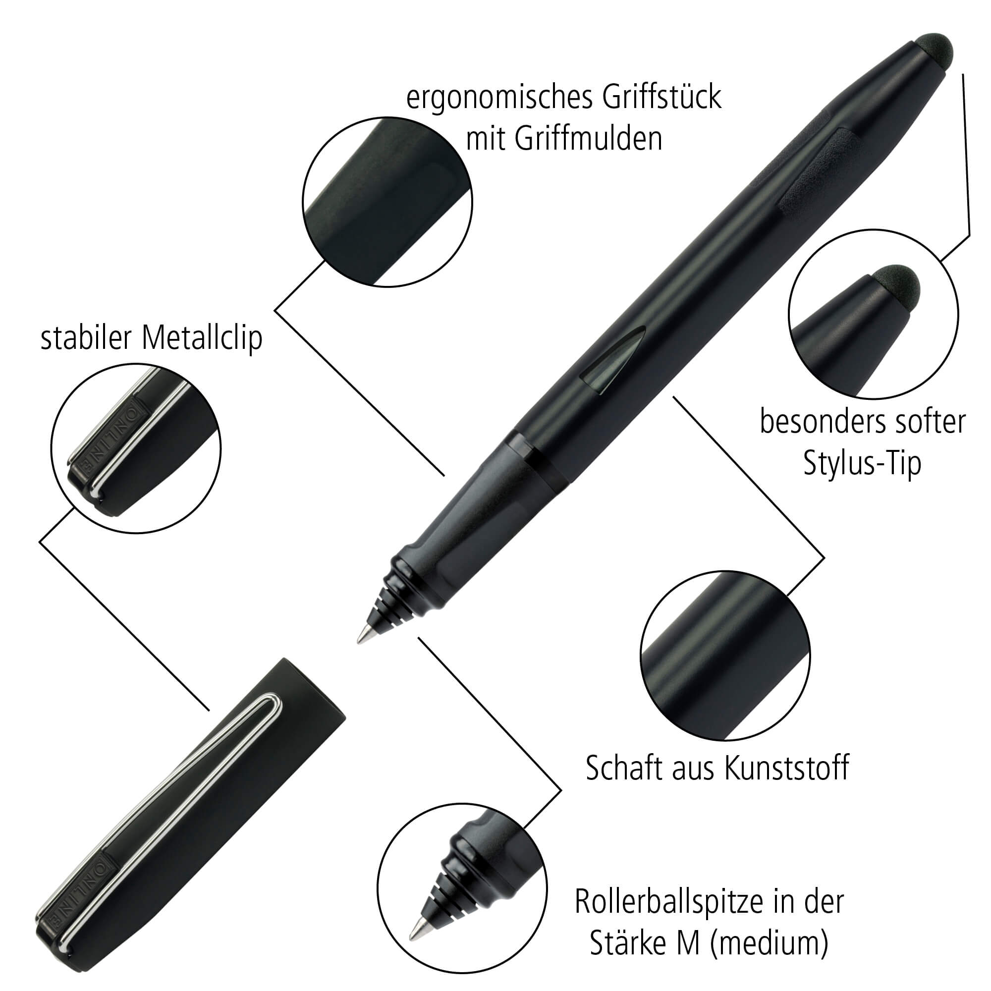 Füller & Rollerball Set Switch Plus, Schreibset für die Schule, 2in1