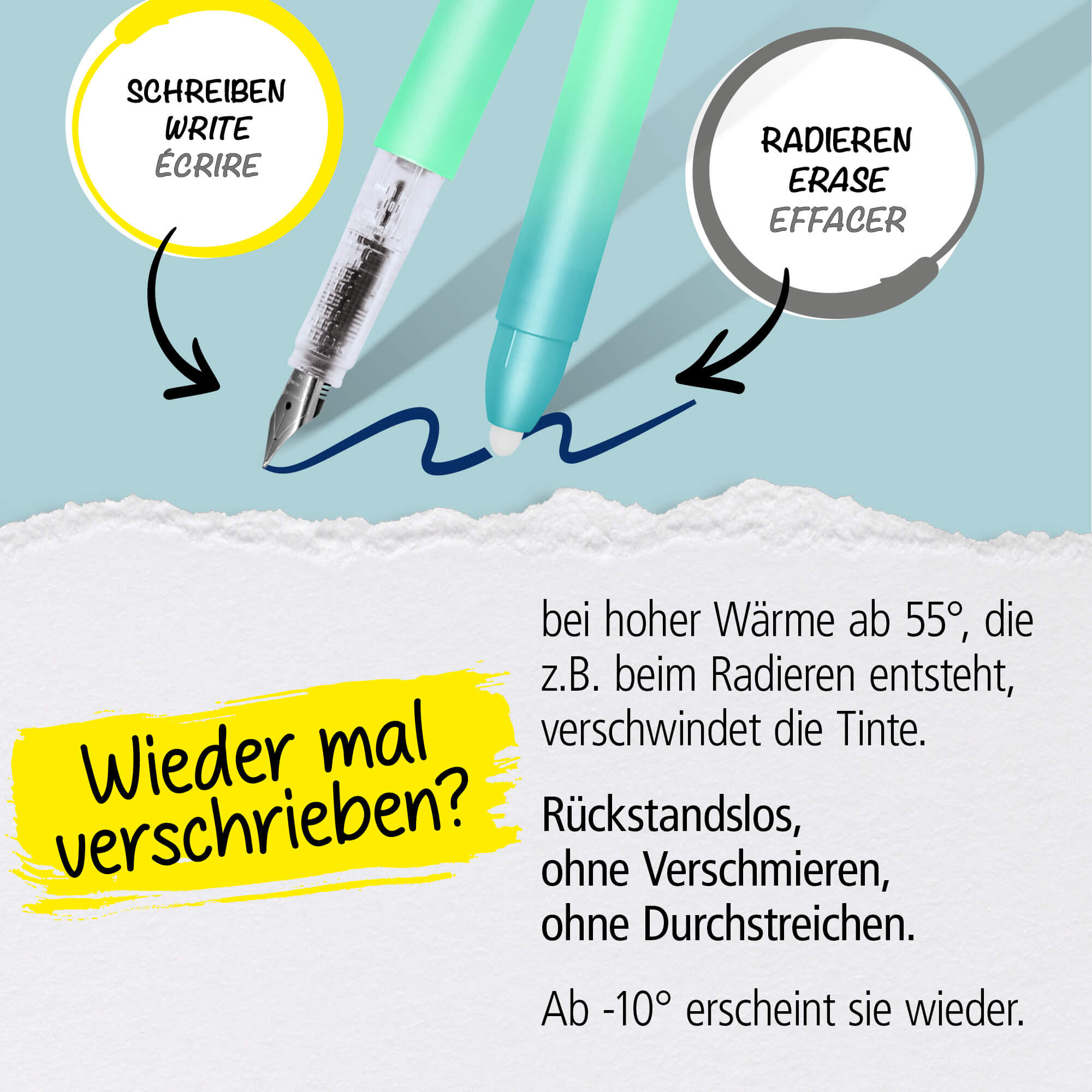 Radierbarer Füller ONLINE magiXX Turquoise Dream inkl. Tintenpatronen