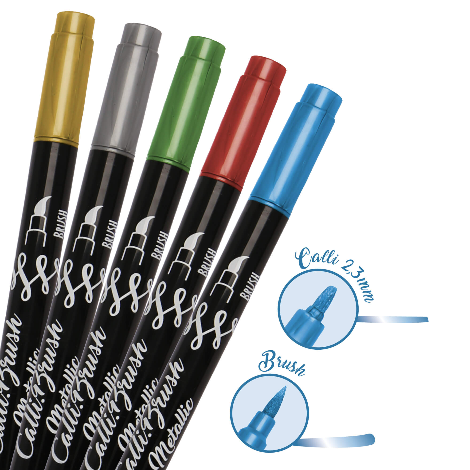 Calli.Brush Pen Metallic Blue