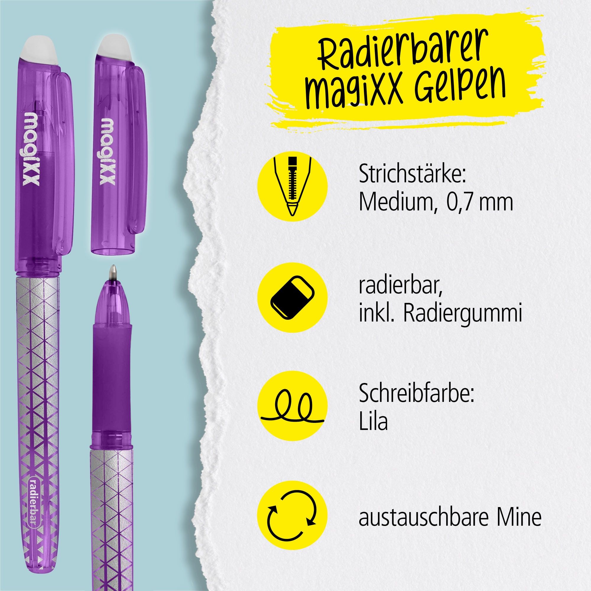 Radierbarer Gelschreiber ONLINE magiXX Classic Lilac
