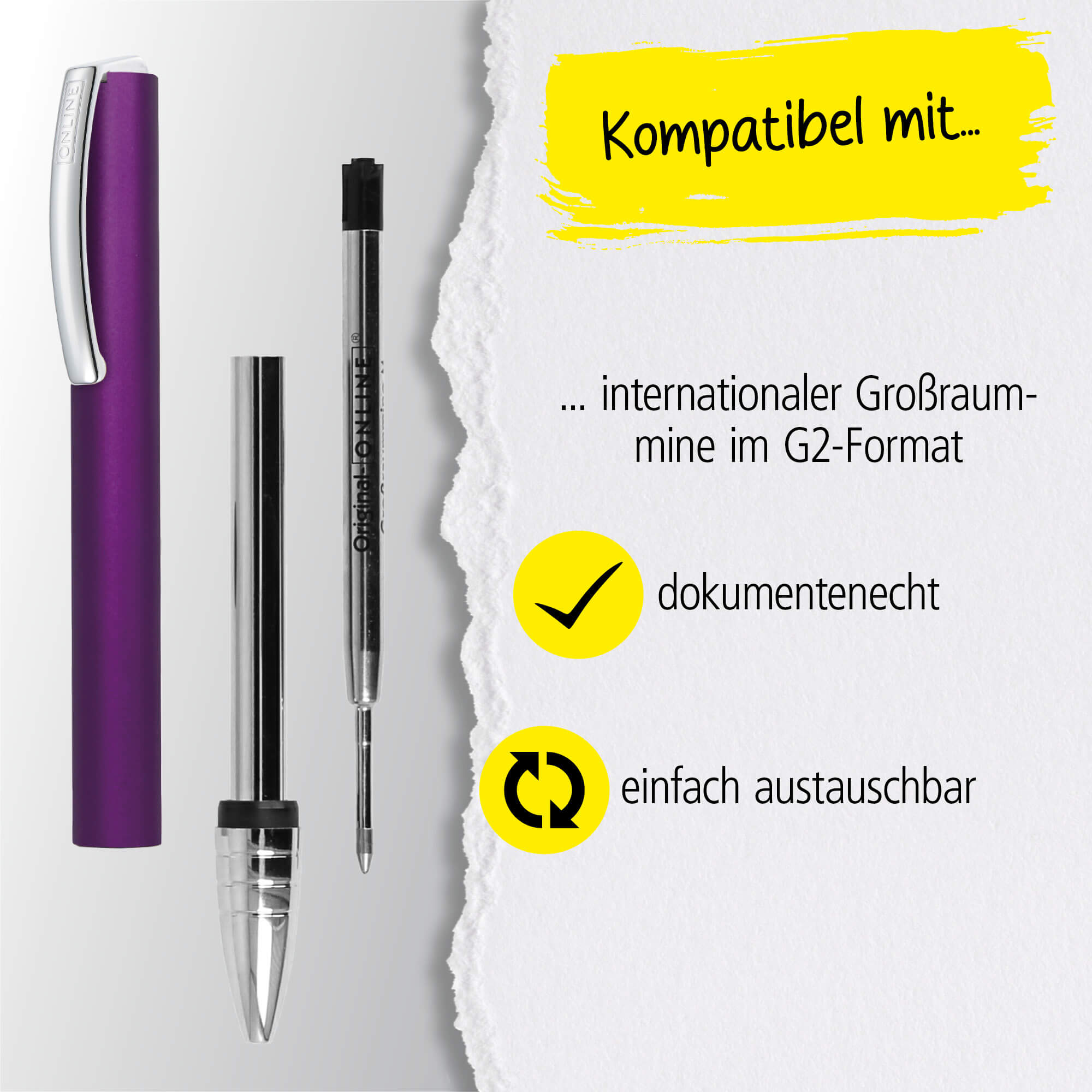 Kugelschreiber Vision Purple, mit Wunschgravur