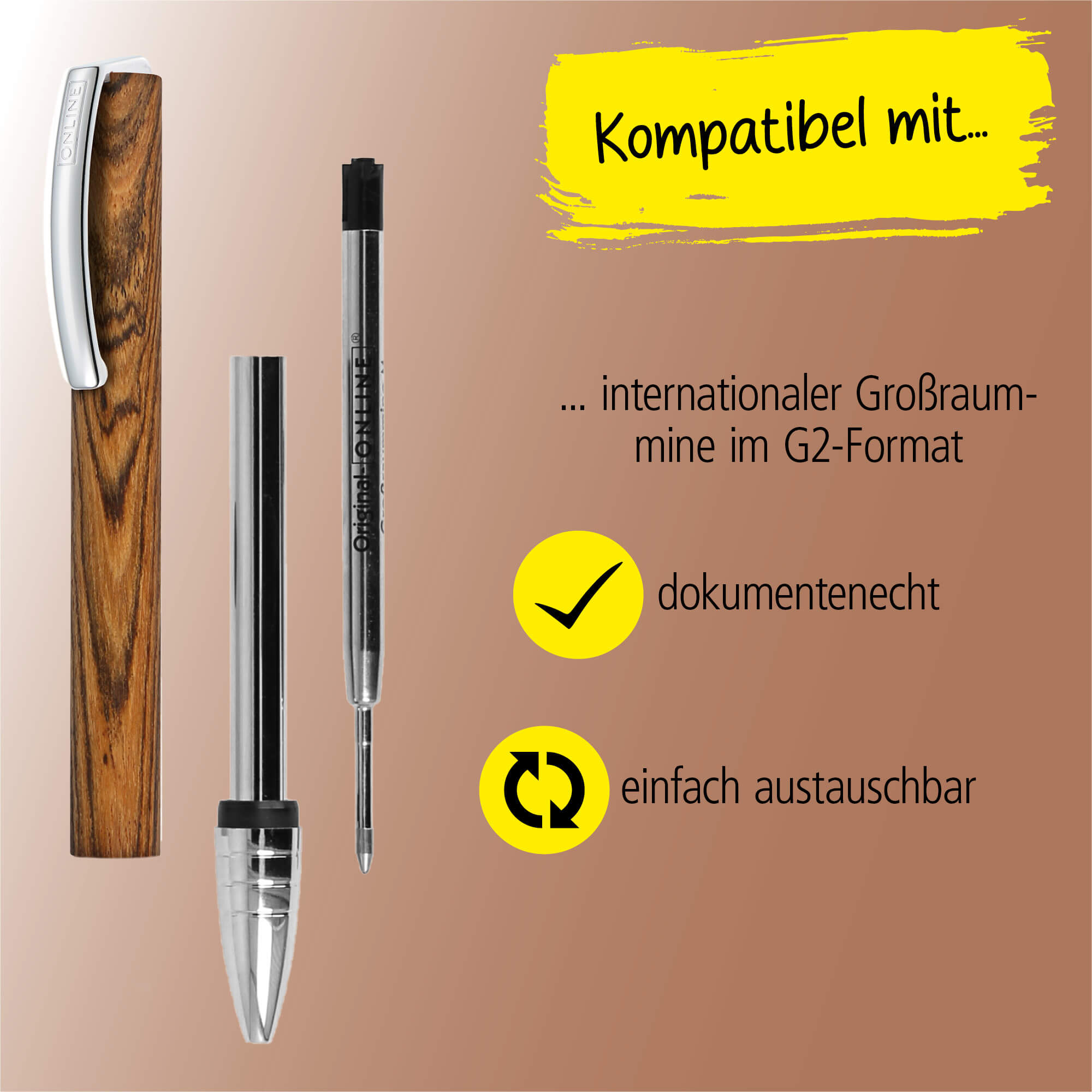 Kugelschreiber Vision Nature Walnut, in Geschenkbox