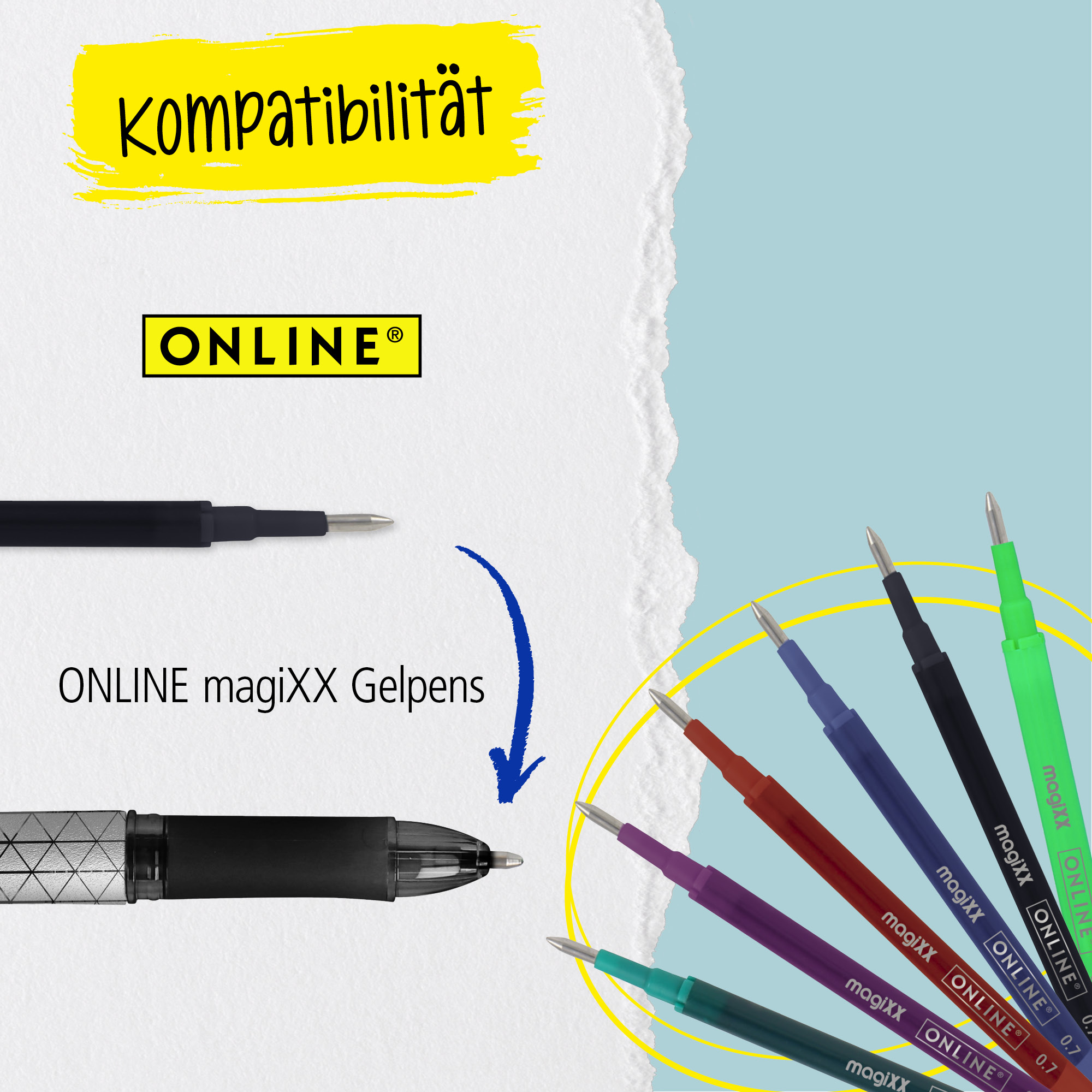 Radierbarer Gelschreiber ONLINE magiXX Classic Grün, 6er Pack