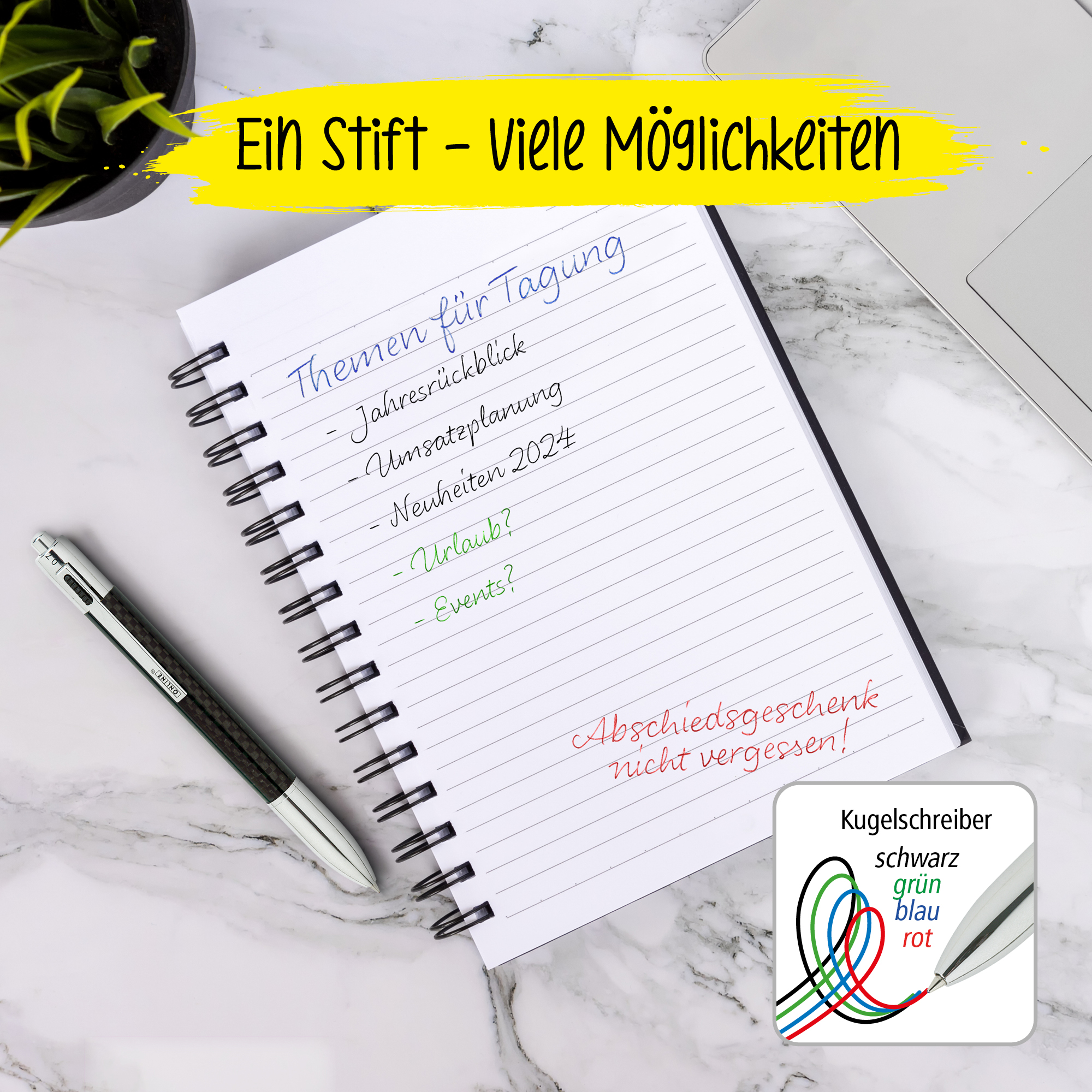 4-Farb-Kugelschreiber in Carbon Design