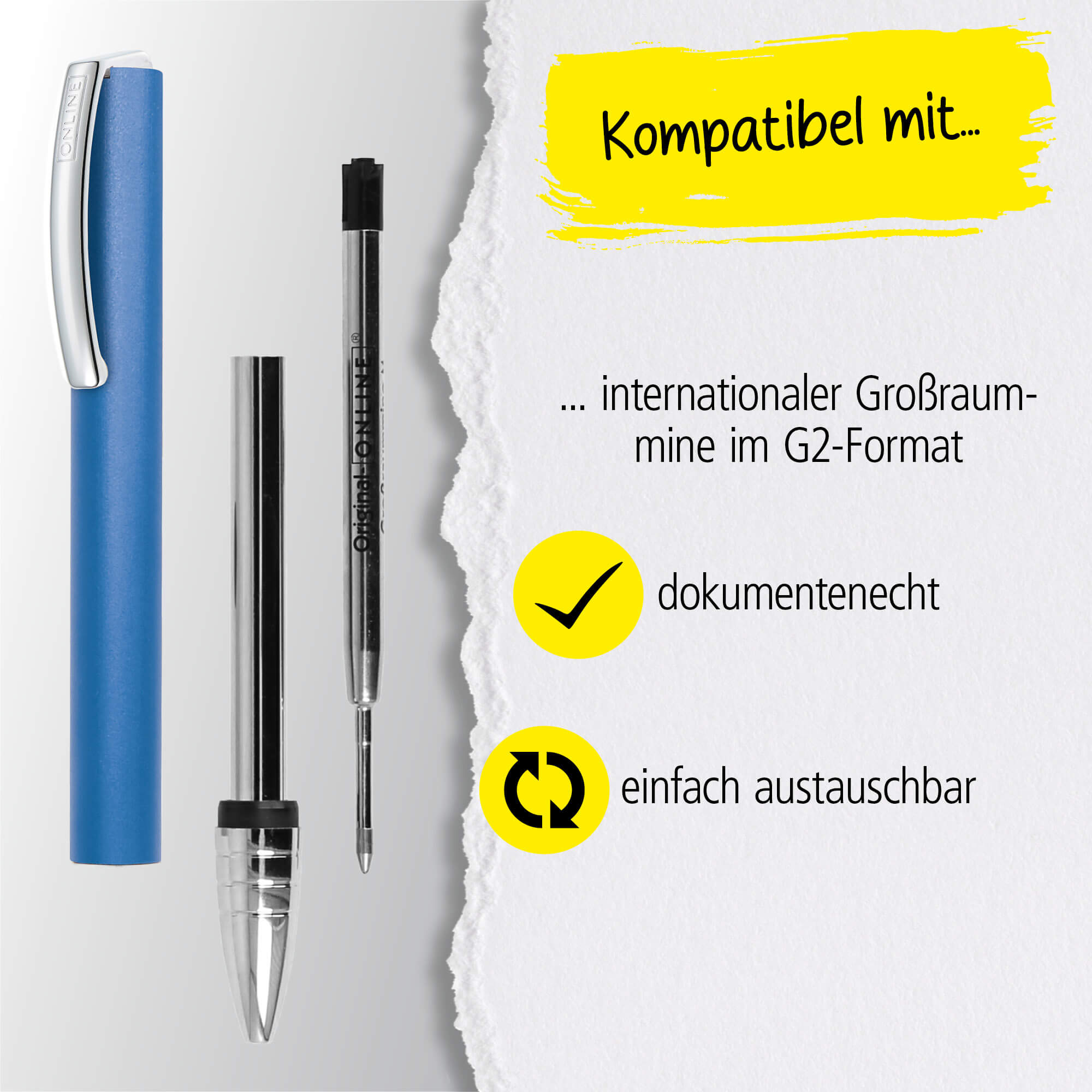 Kugelschreiber Vision Ocean Blue, mit Wunschgravur