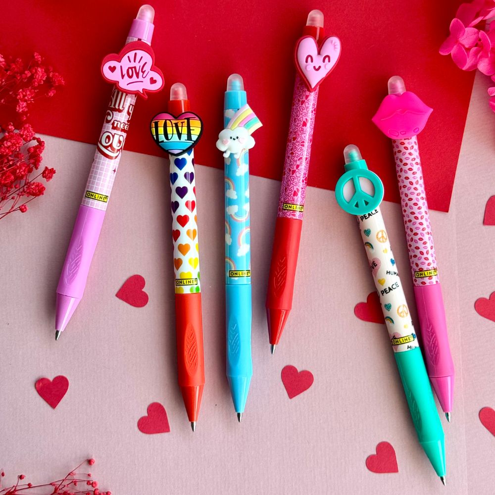 Radierbare Gelschreiber ONLINE magiXX Fun Love and Peace, 6er Pack