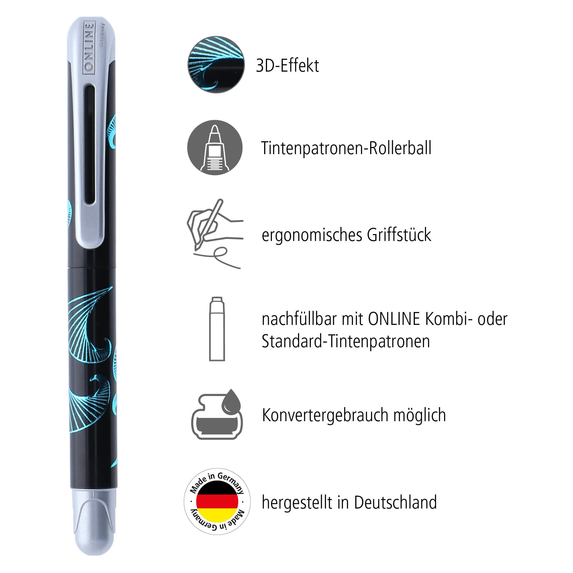 Tintenpatronen-Rollerball College Virtual Turquoise