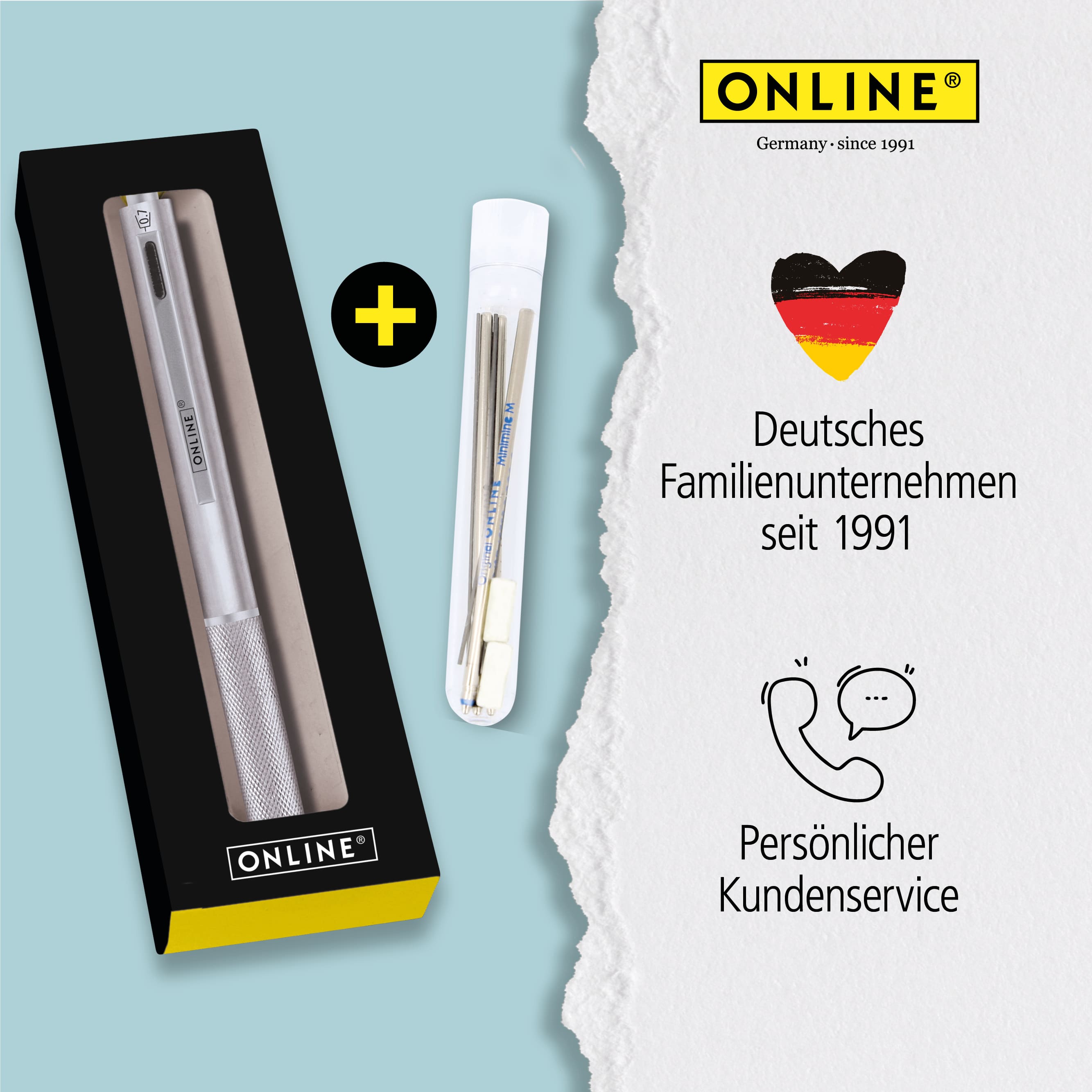Multipen 4-in-1 Silver, inkl. Ersatzminen in Box