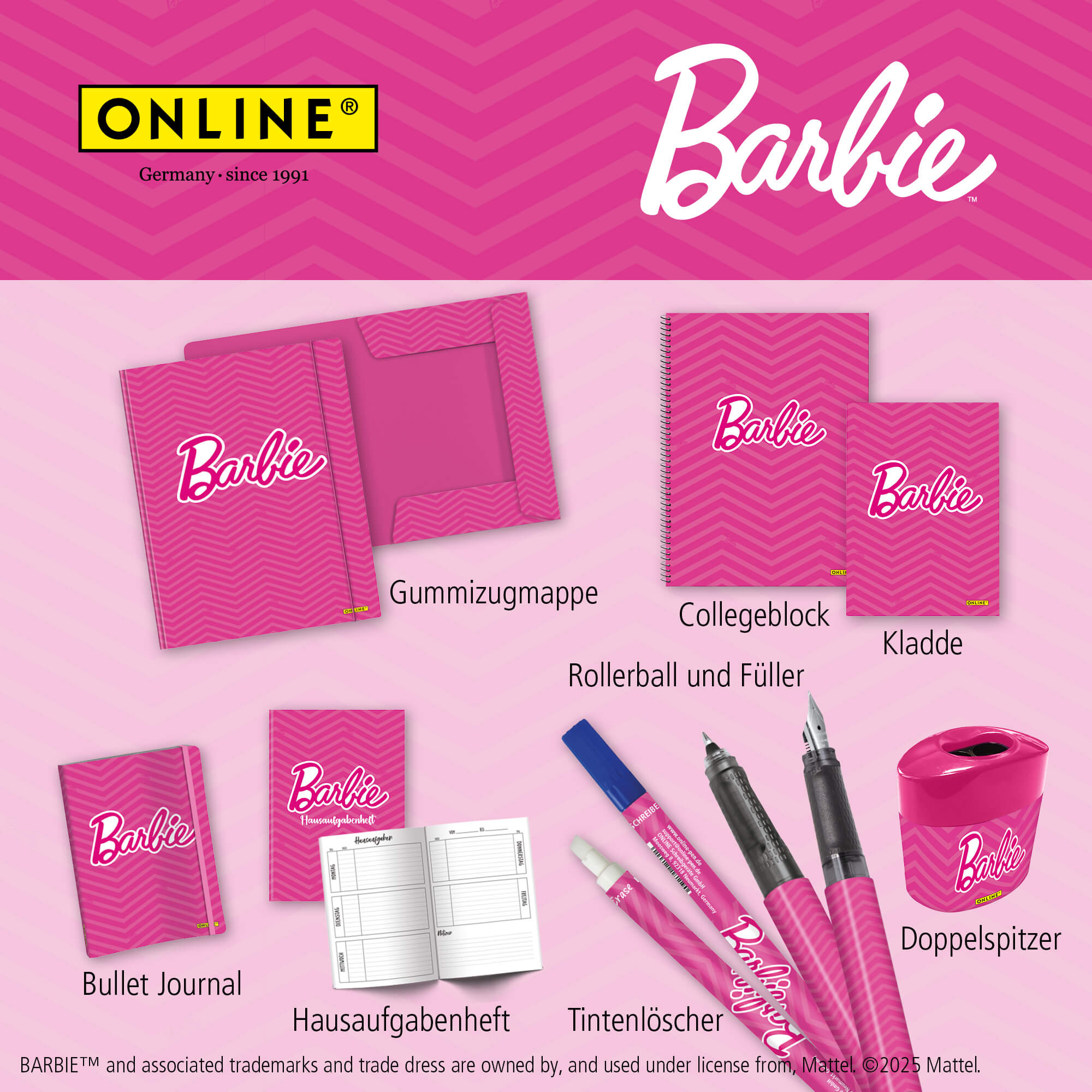 Schlampermäppchen Barbie Pink