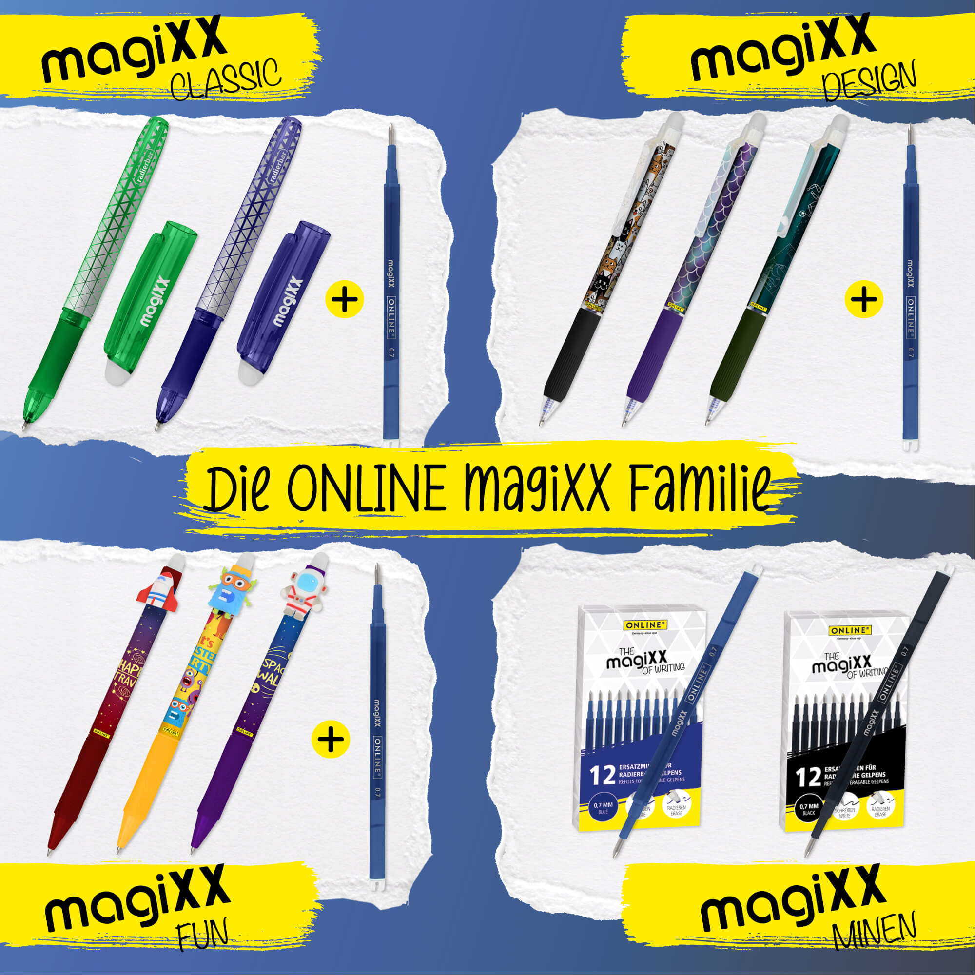 Radierbare Gelschreiber ONLINE magiXX Fun Halloween, 6er Pack, gruselige Geschenkidee