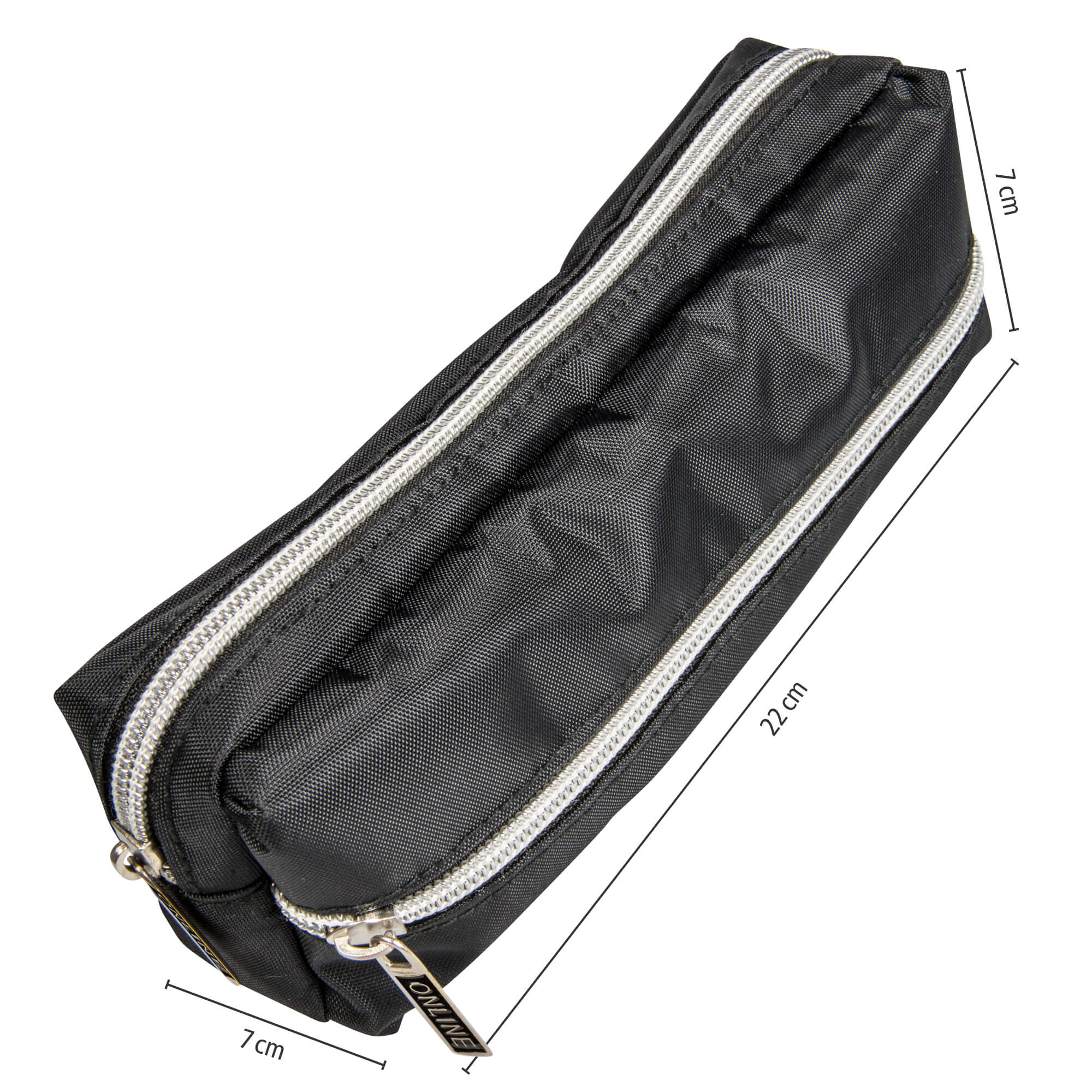 Schlampermäppchen Black Style, schwarzes Federmäppchen mit 2 Fächern