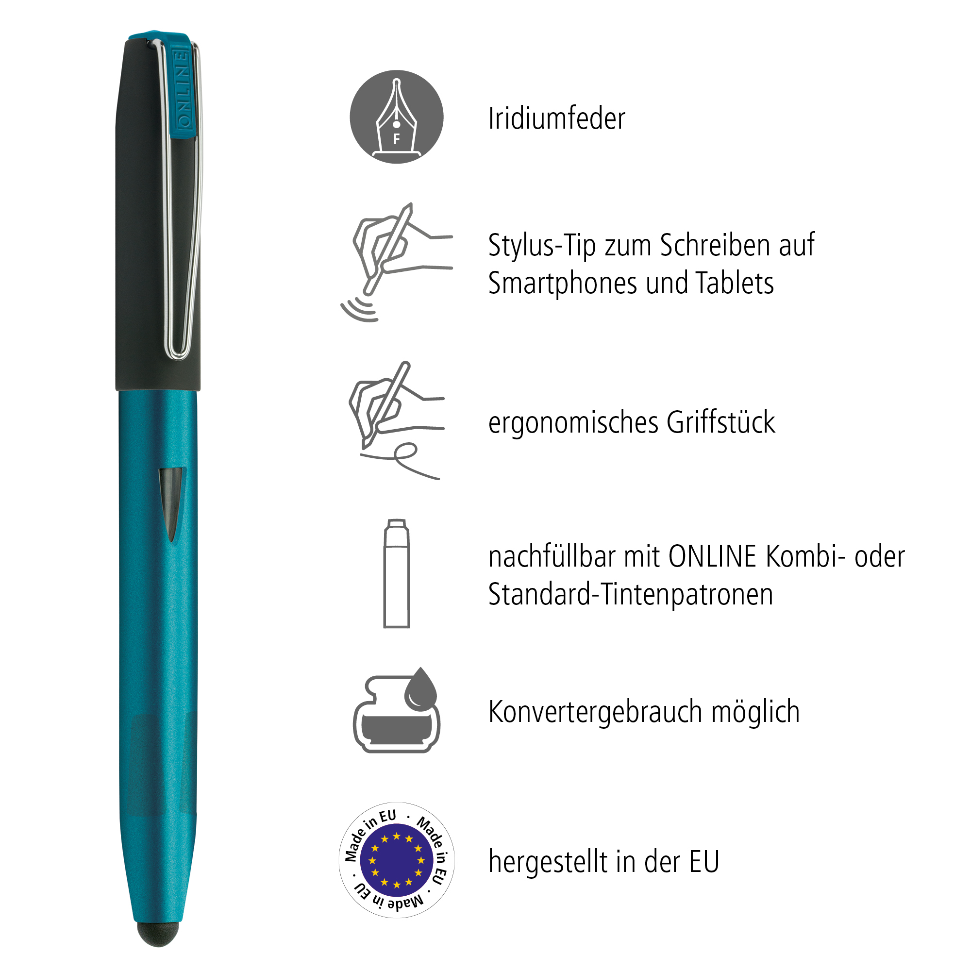 Füller Switch Plus Petrol, Feder F (fein)