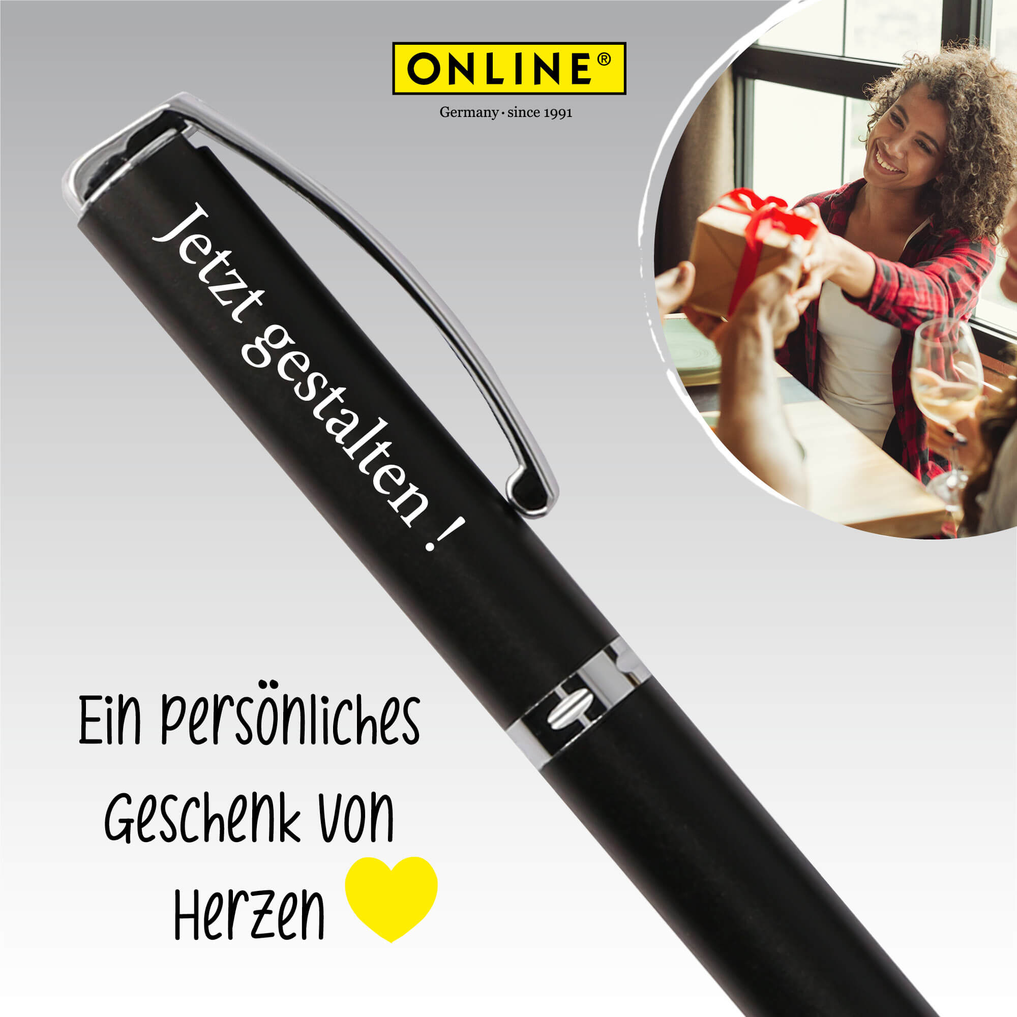 Füller Vision Classic Black (M), personalisiert mit Gravur