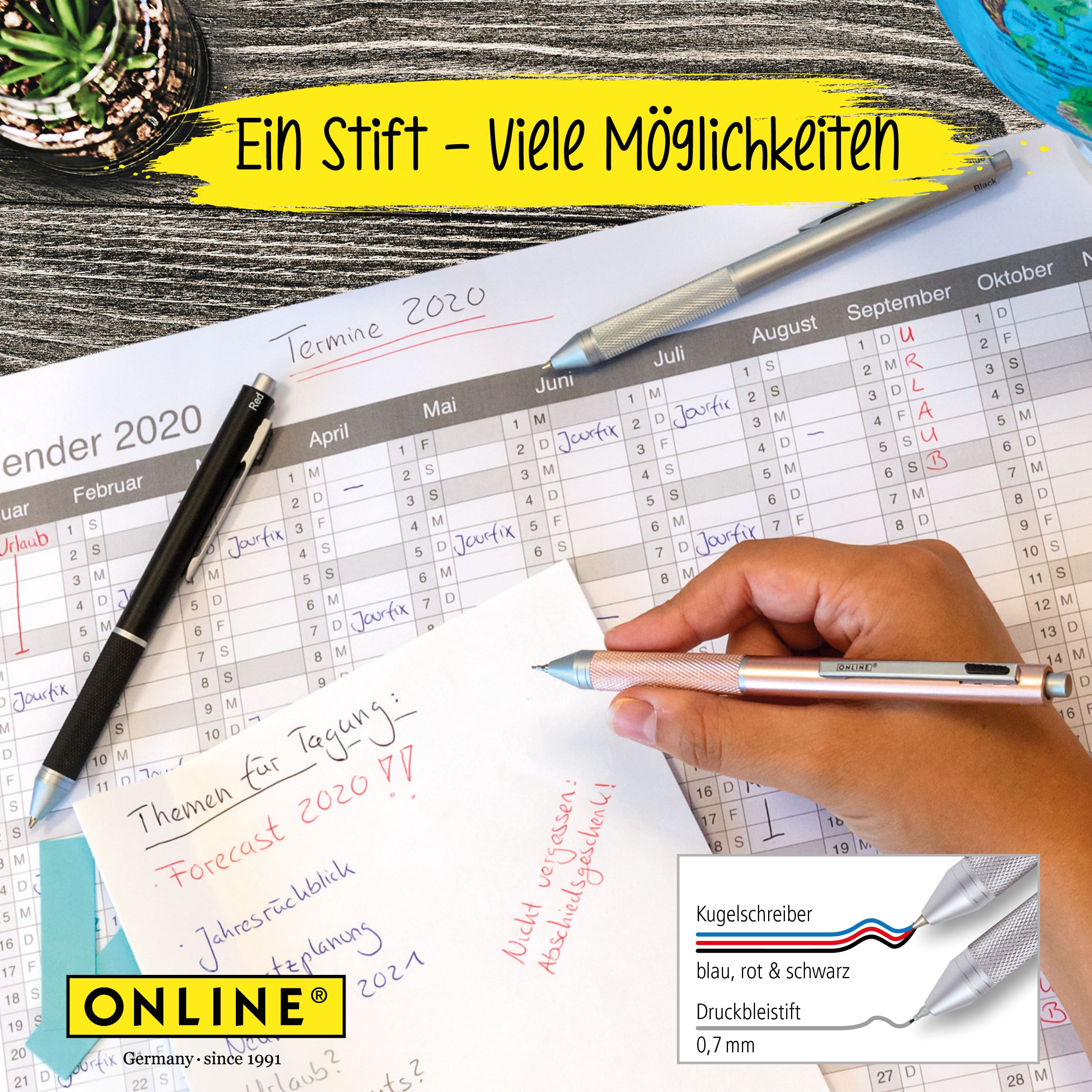Multipen 4-in-1 Black, inkl. Ersatzminen in Box
