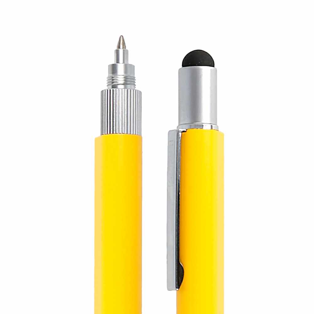 Multifunktionsstift 6-in-1, Kugelschreiber und Werkzeug Toolpen Gelb