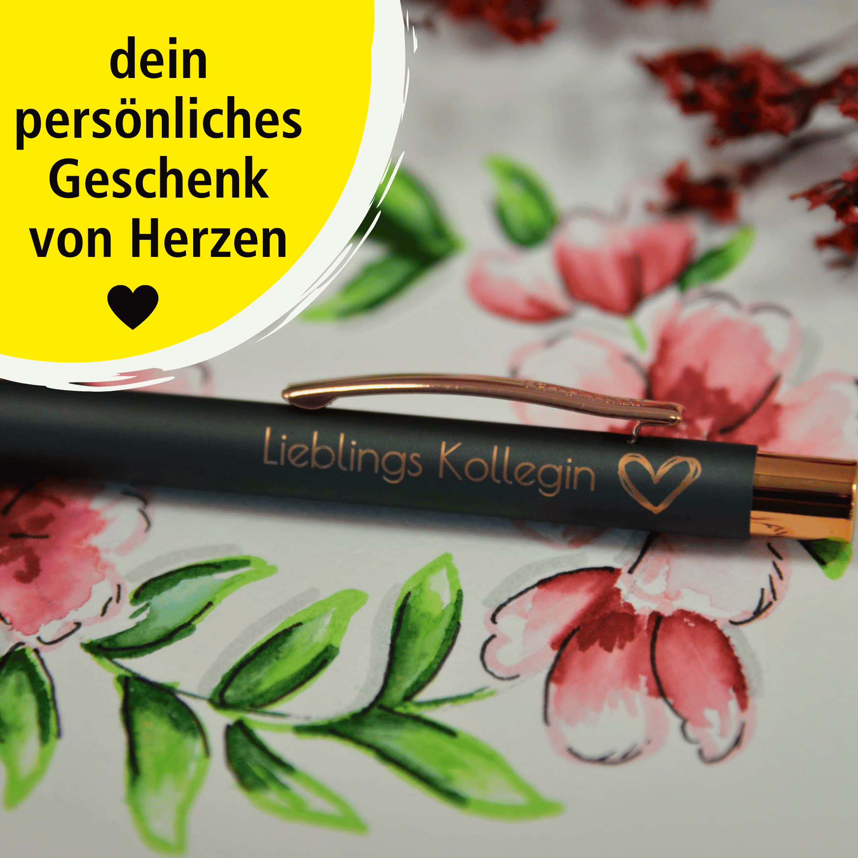 Kugelschreiber Soft Metal White Rose, personalisiert mit Gravur
