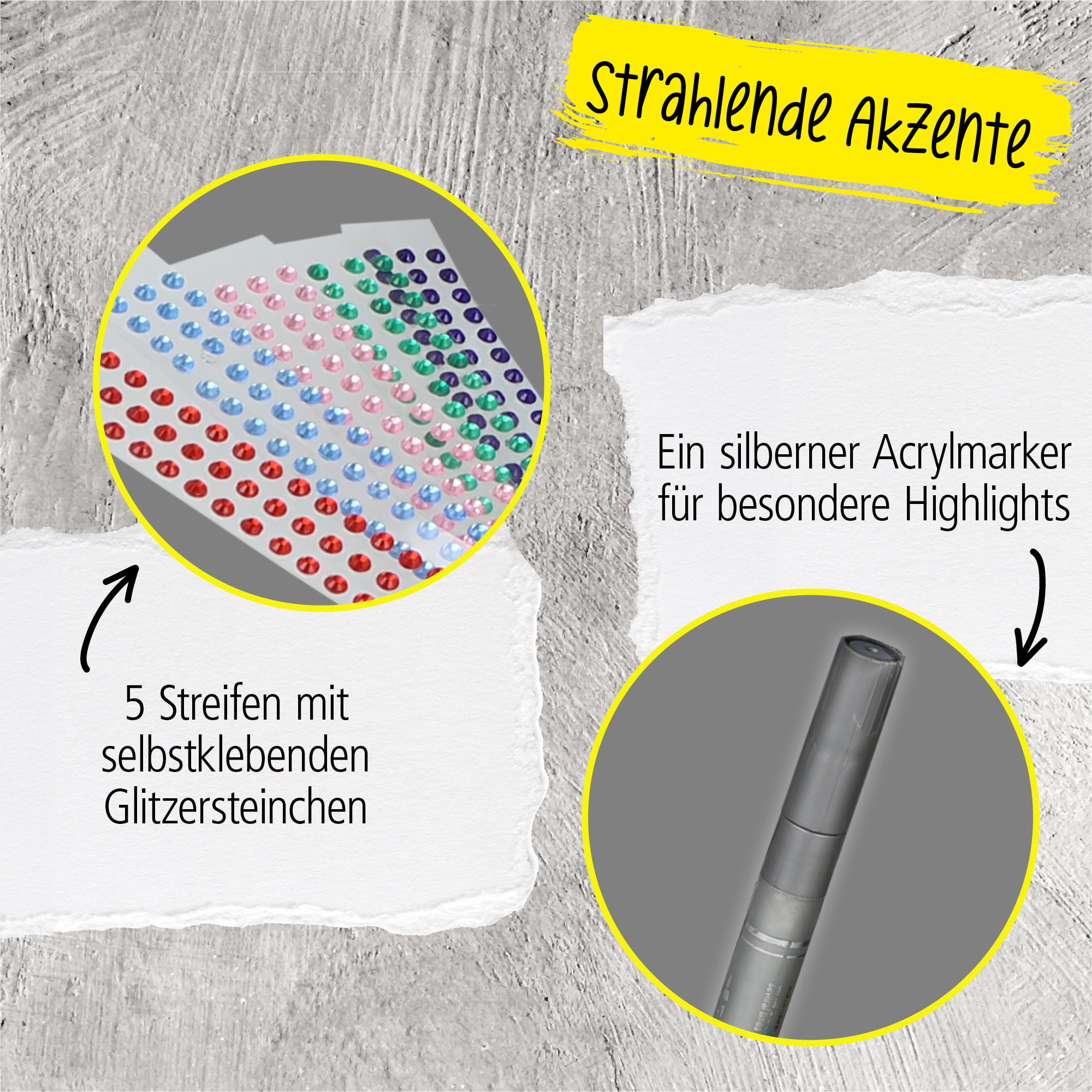 Steine Bemalen Kreativ-Set für Kinder, inkl. Steine und Farbe