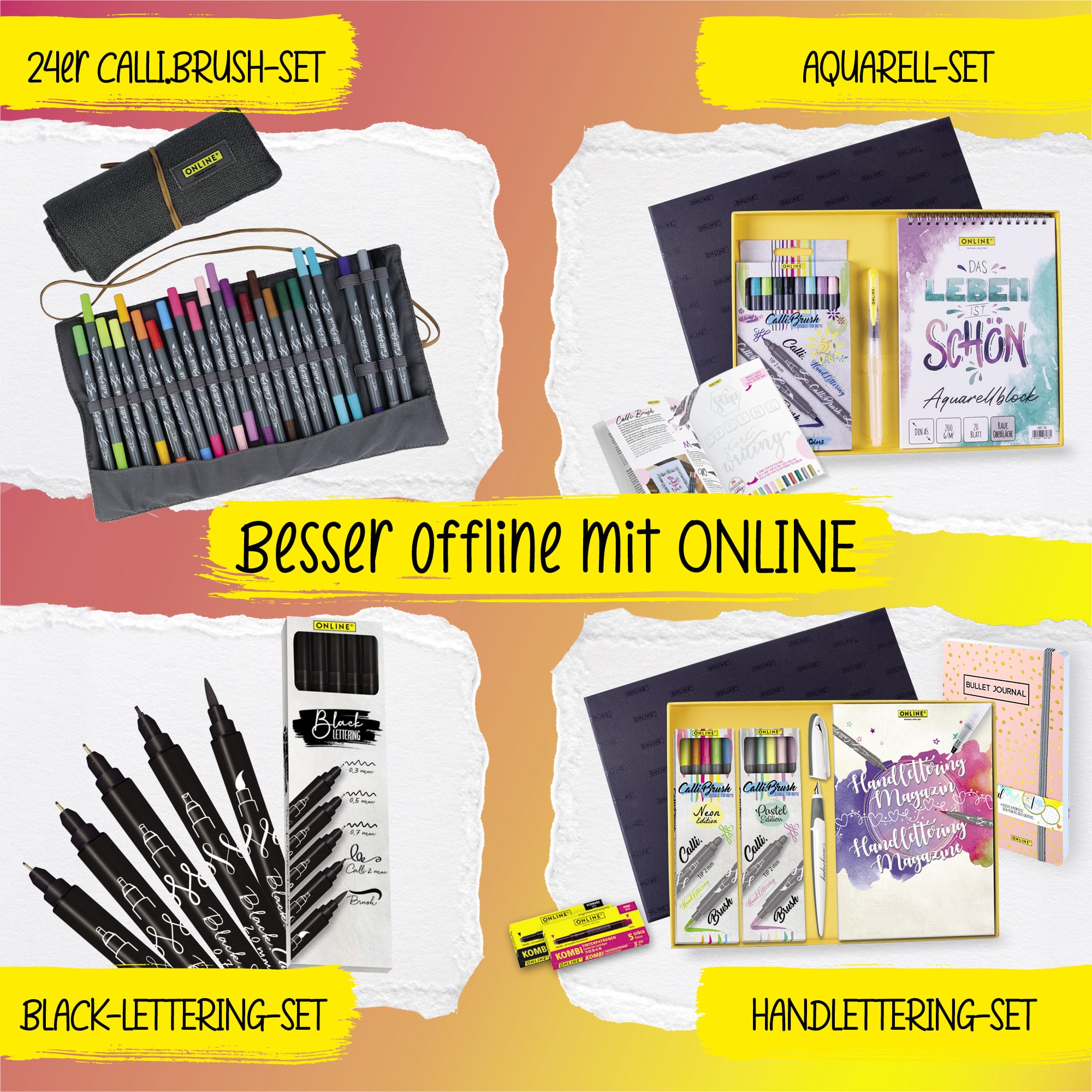 Calli.Brush - Brush Pen Set mit 24 Farben
