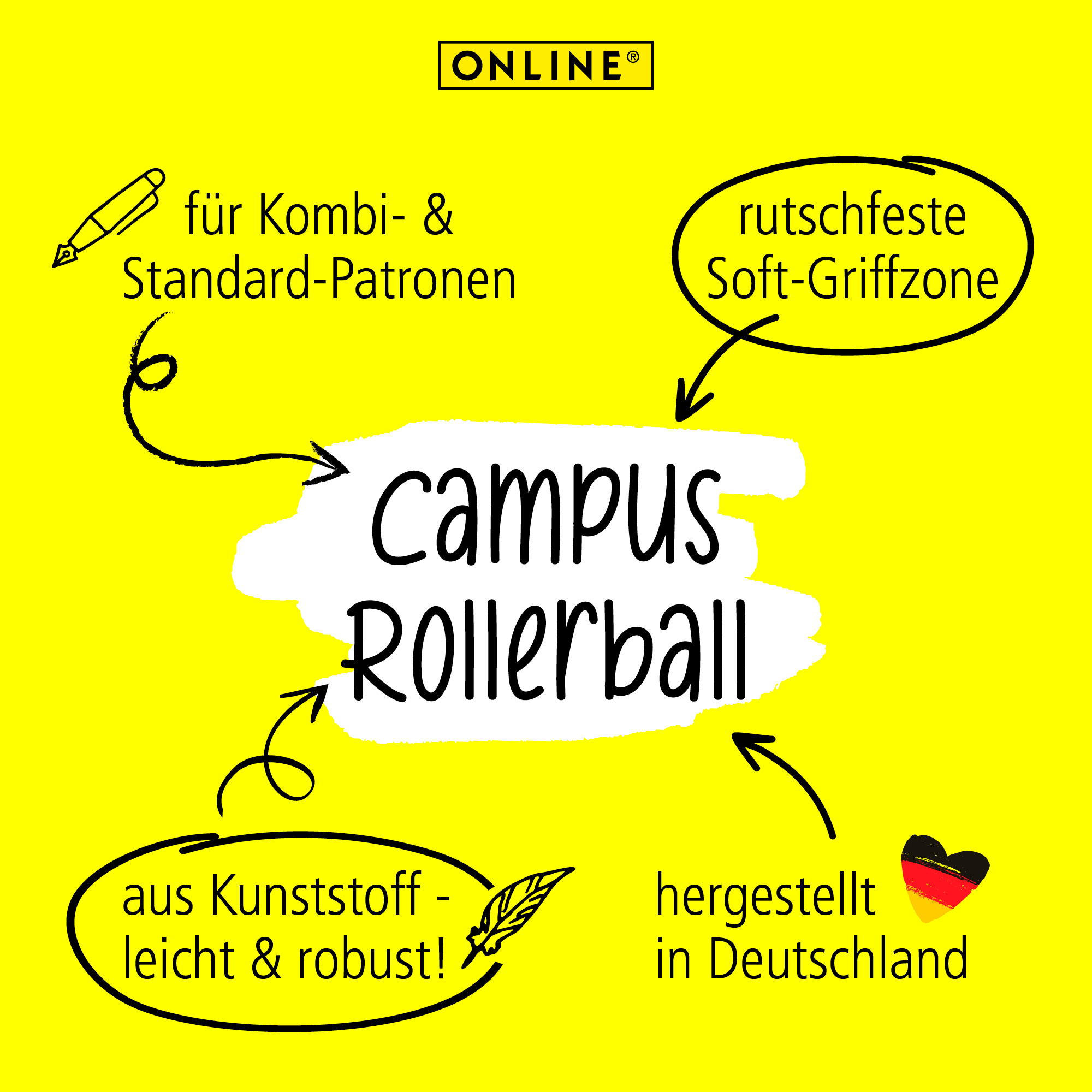 Hergestellt in Deutschland. Für Standard und Kombipatronen