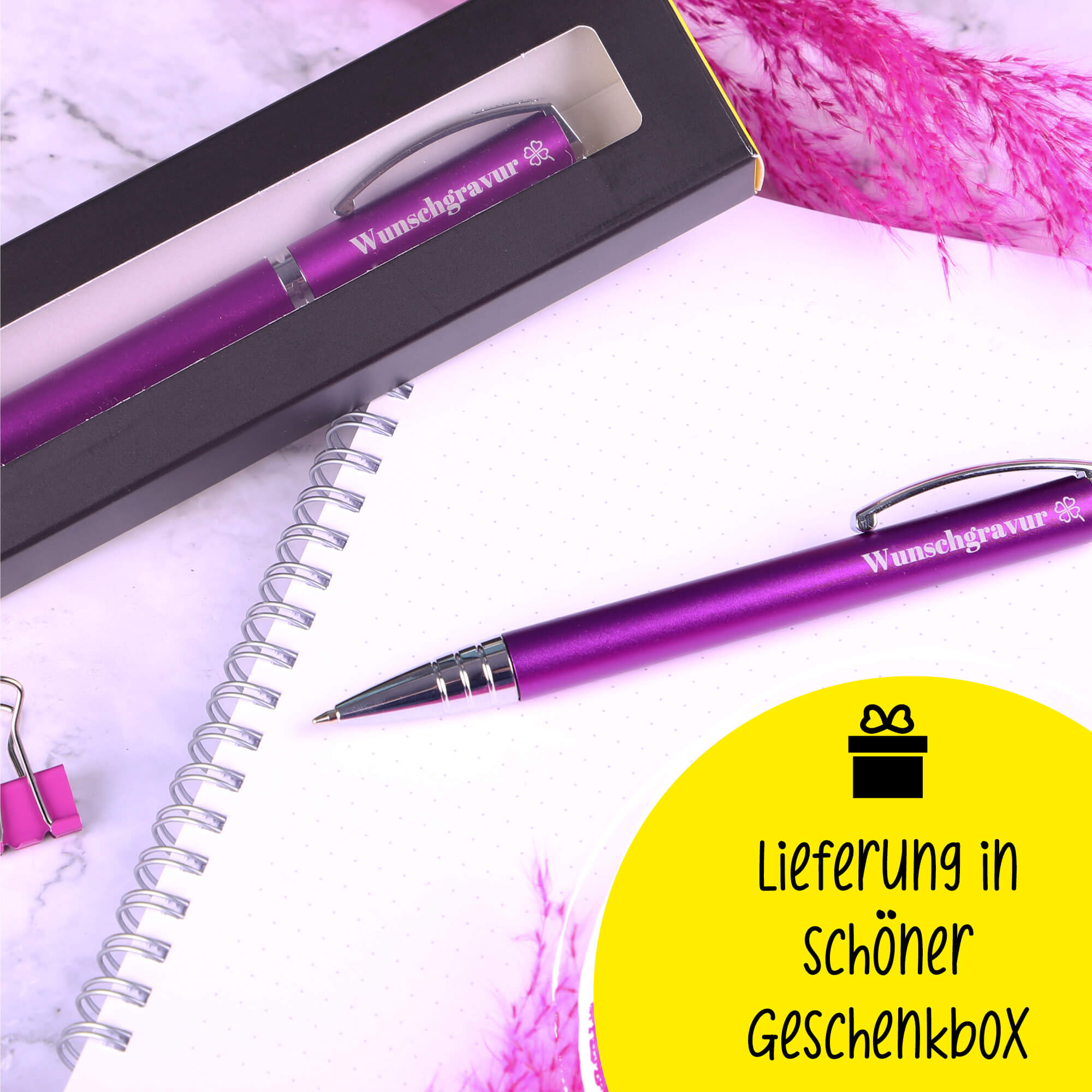 Kugelschreiber Vision Purple, mit Wunschgravur