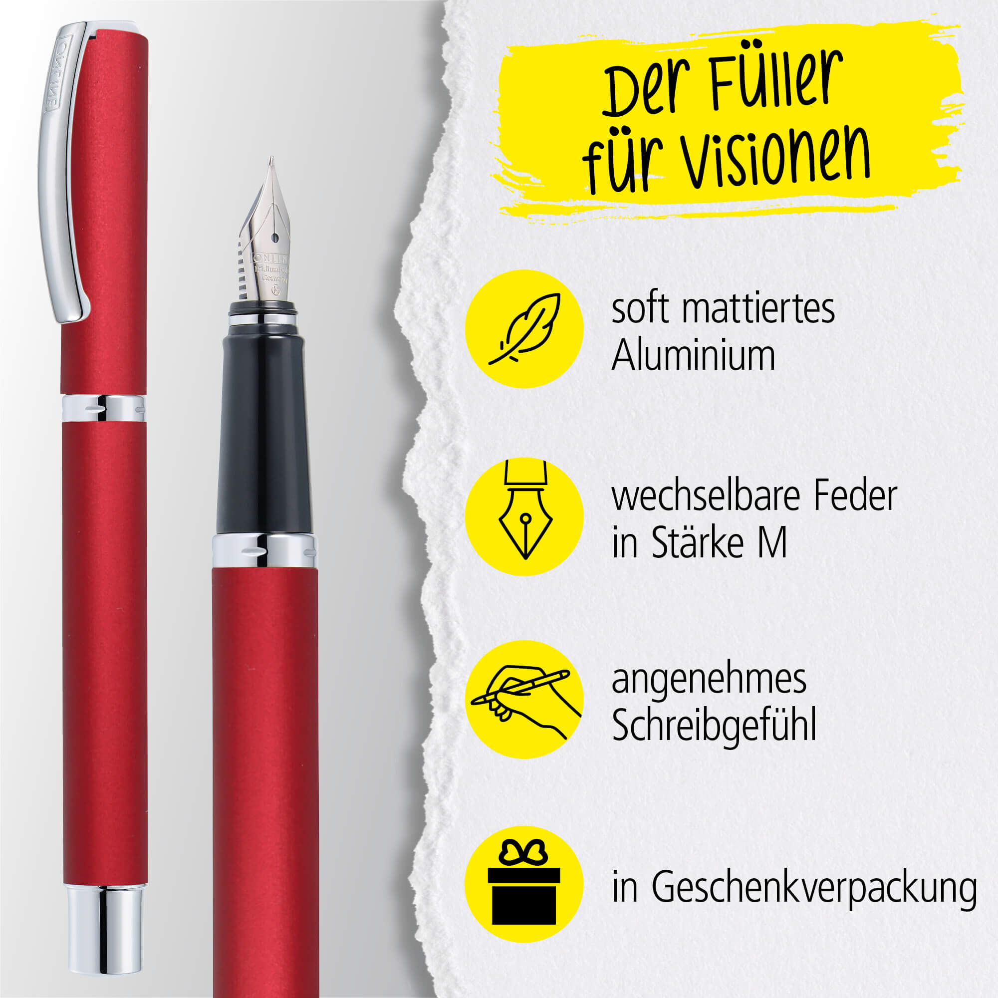 Füller Vision Classic Wild Berry (M), personalisiert mit Gravur