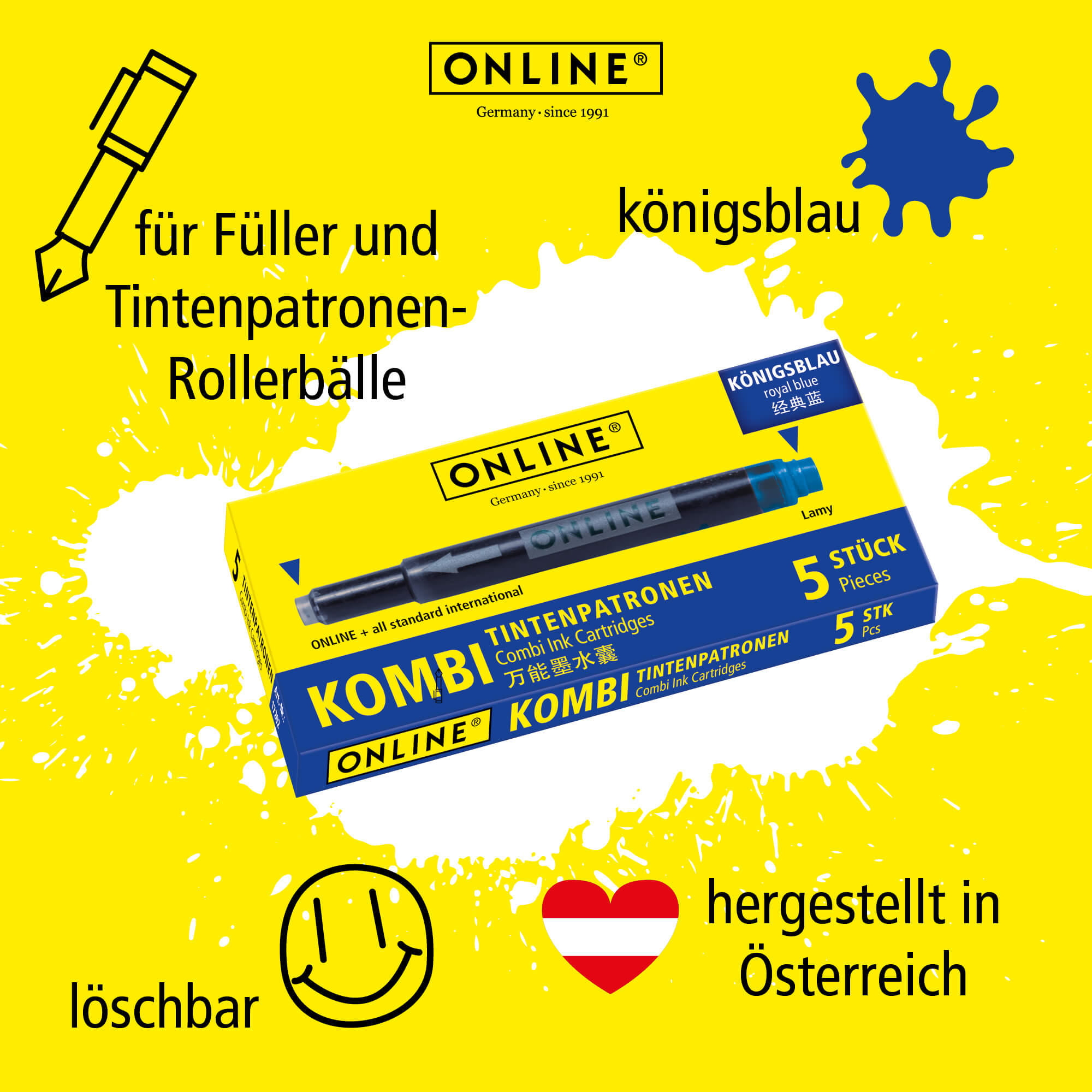 40x Kombi-Tintenpatrone blau