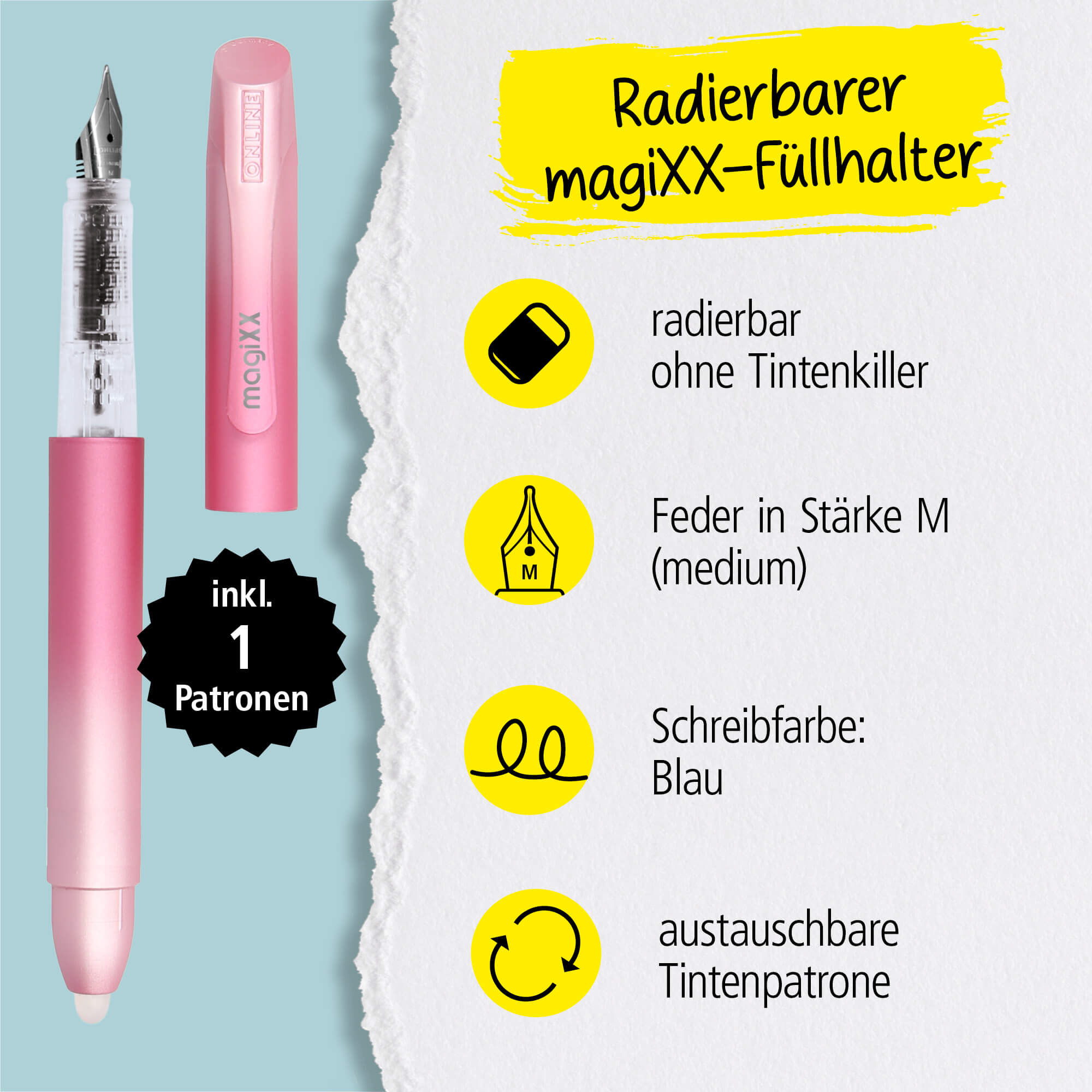 Radierbarer Füller ONLINE magiXX Sweet Love