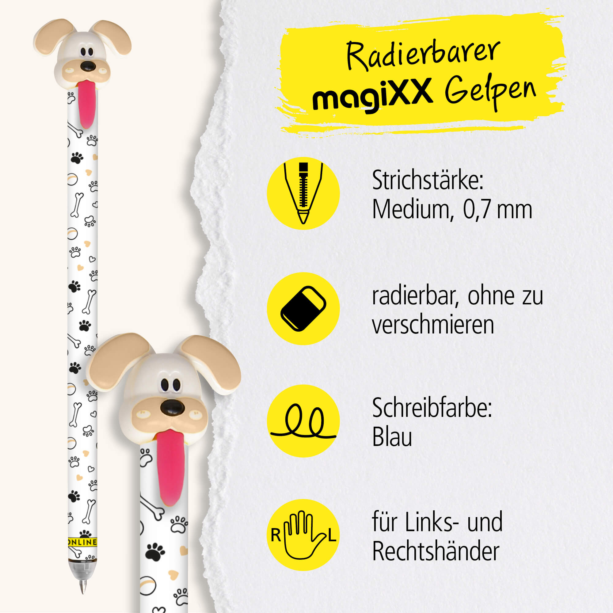 Radierbarer Gelschreiber magiXX Zip Dog World