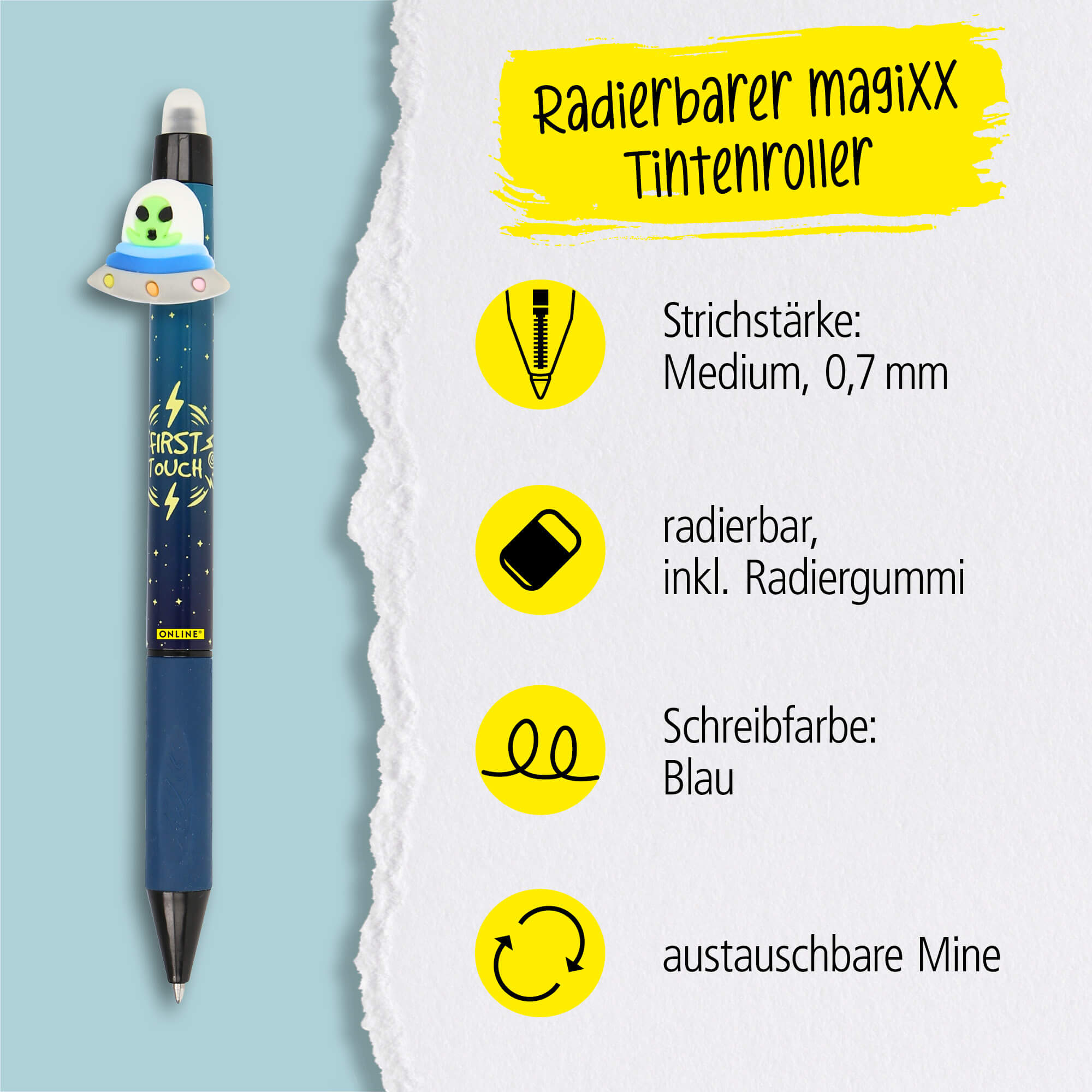 Radierbarer Gelschreiber ONLINE magiXX Fun Alien