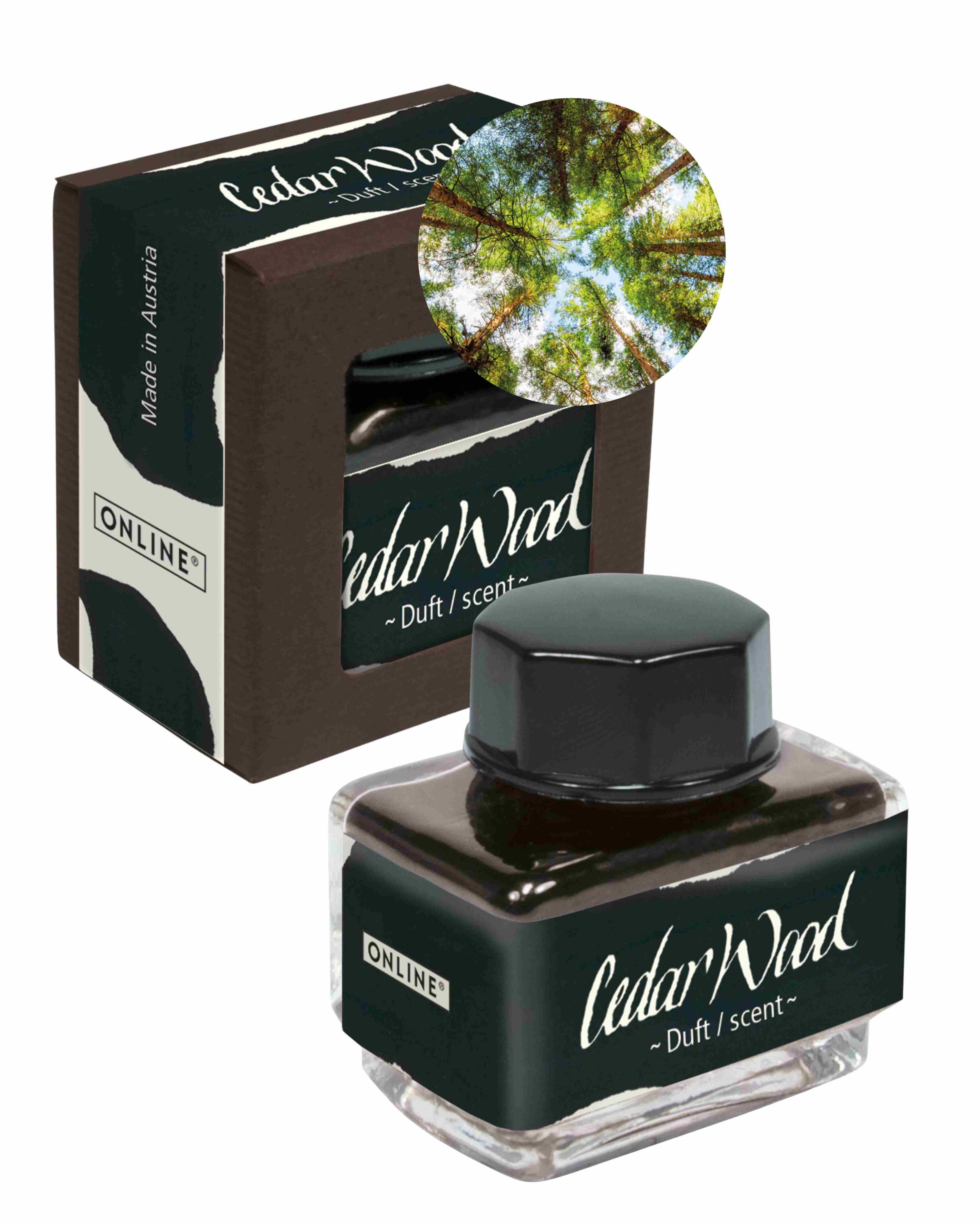 Tinte der Sinne Schwarz 15 ml mit Duft - Aroma Zedernholz