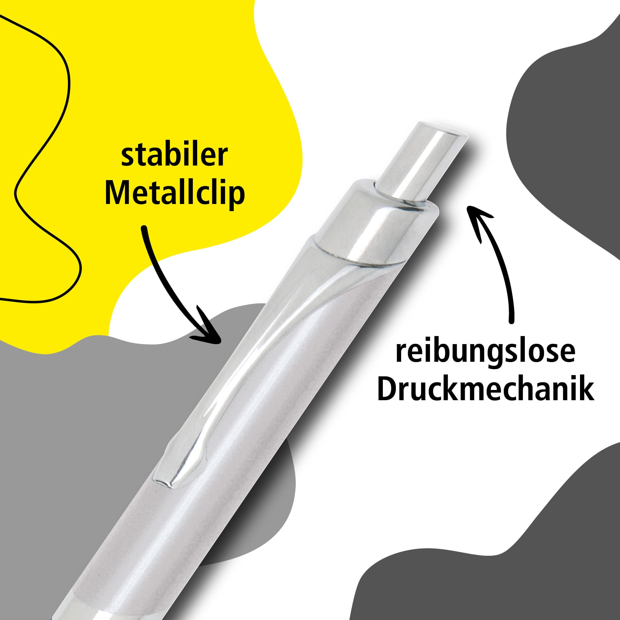 Druckkugelschreiber Sporty Silver