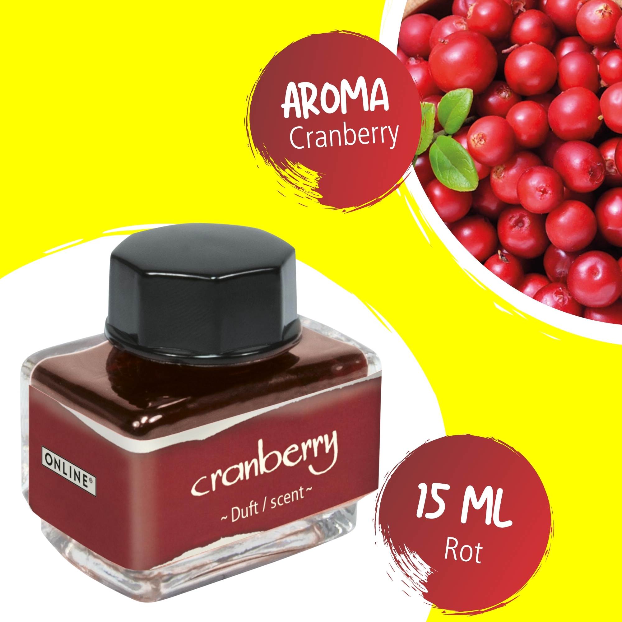 Tinte der Sinne Rot 15 ml mit Duft - Aroma Cranberry